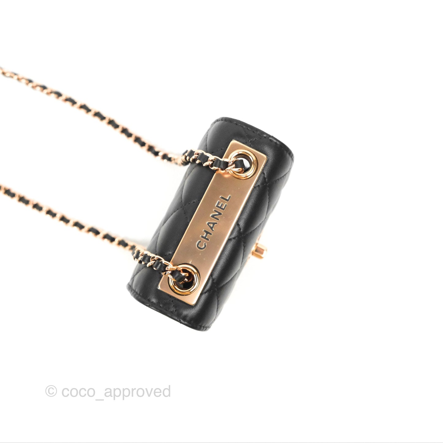 Chanel Mini Quilted Trendy CC Clutch With Chain Black Lambskin Rose Gold Hardware