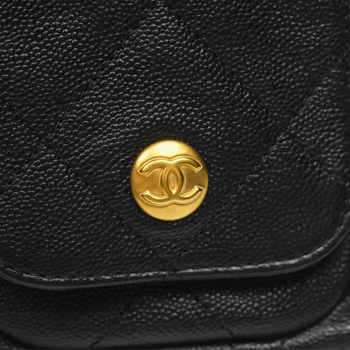 Chanel Double Pocket Hobo Bag Black Caviar Brushed Gold Hardware