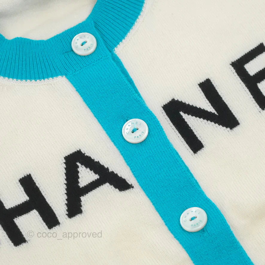 Chanel CHA-NEL Two-tone Cashmere Cardigan Runway 2019SS Size 34