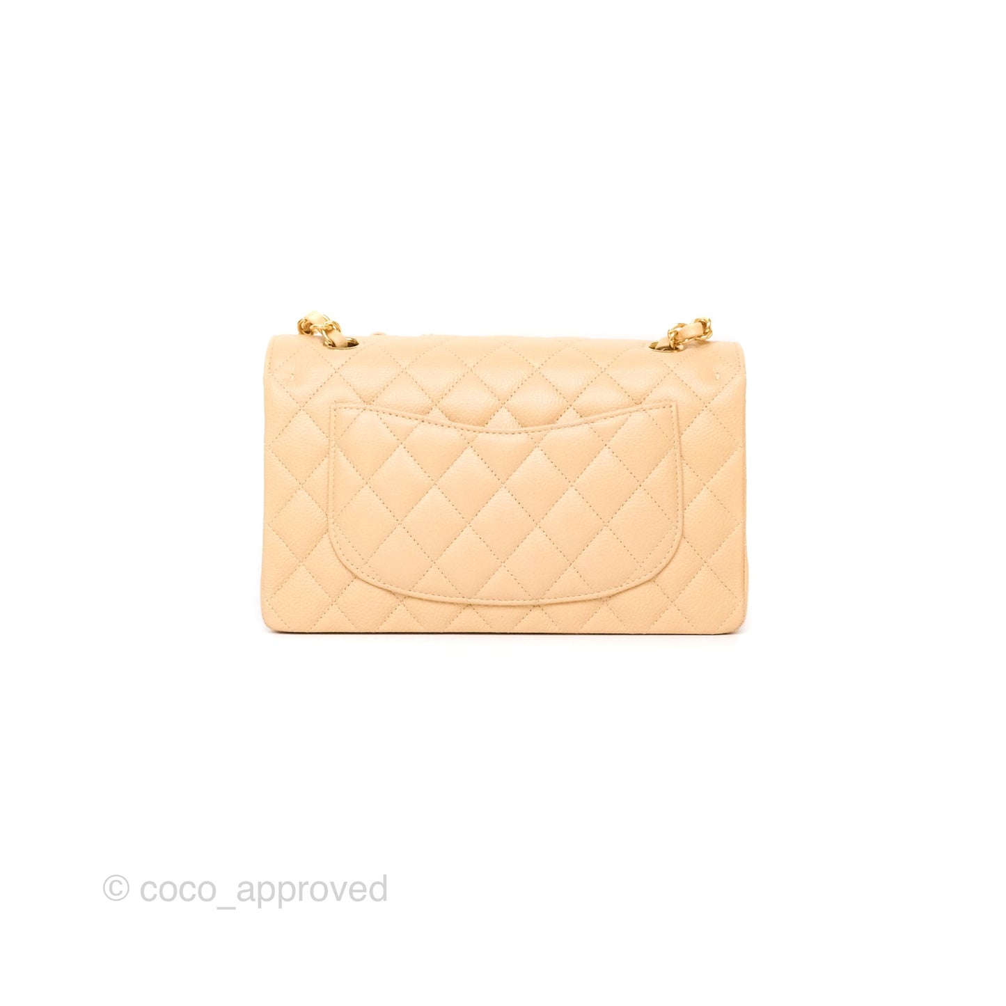 Chanel Small S/M Classic Flap Quilted Beige Caviar Gold Hardware