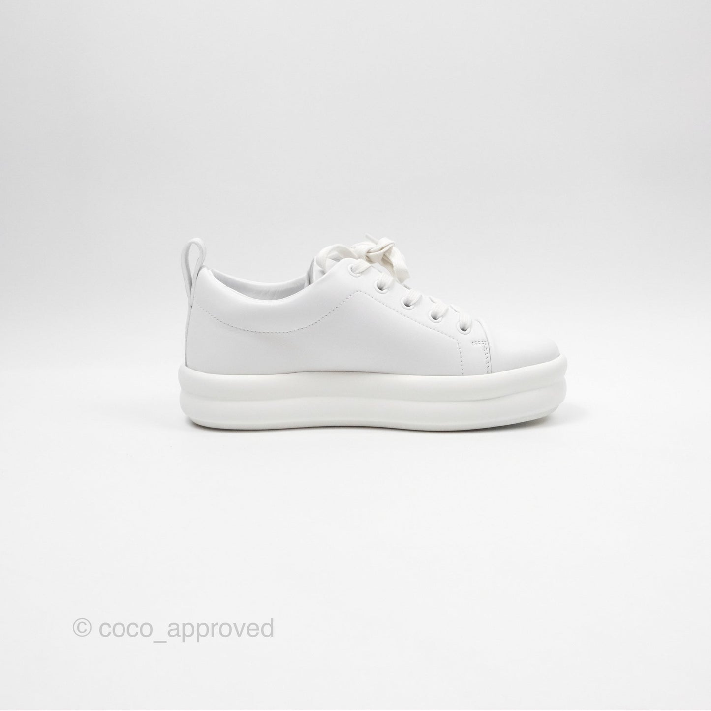 Hermès Happy Sneaker in White Calfskin Size 36.5