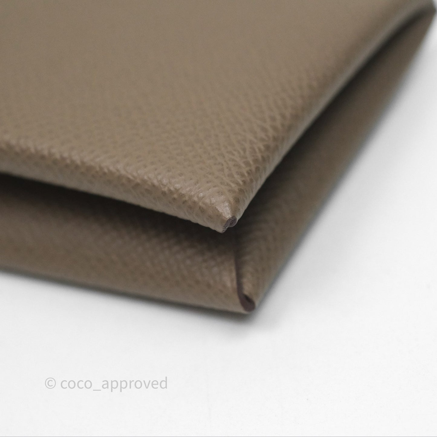 Hermès Calvi Card Holder Etoupe 18 Epsom