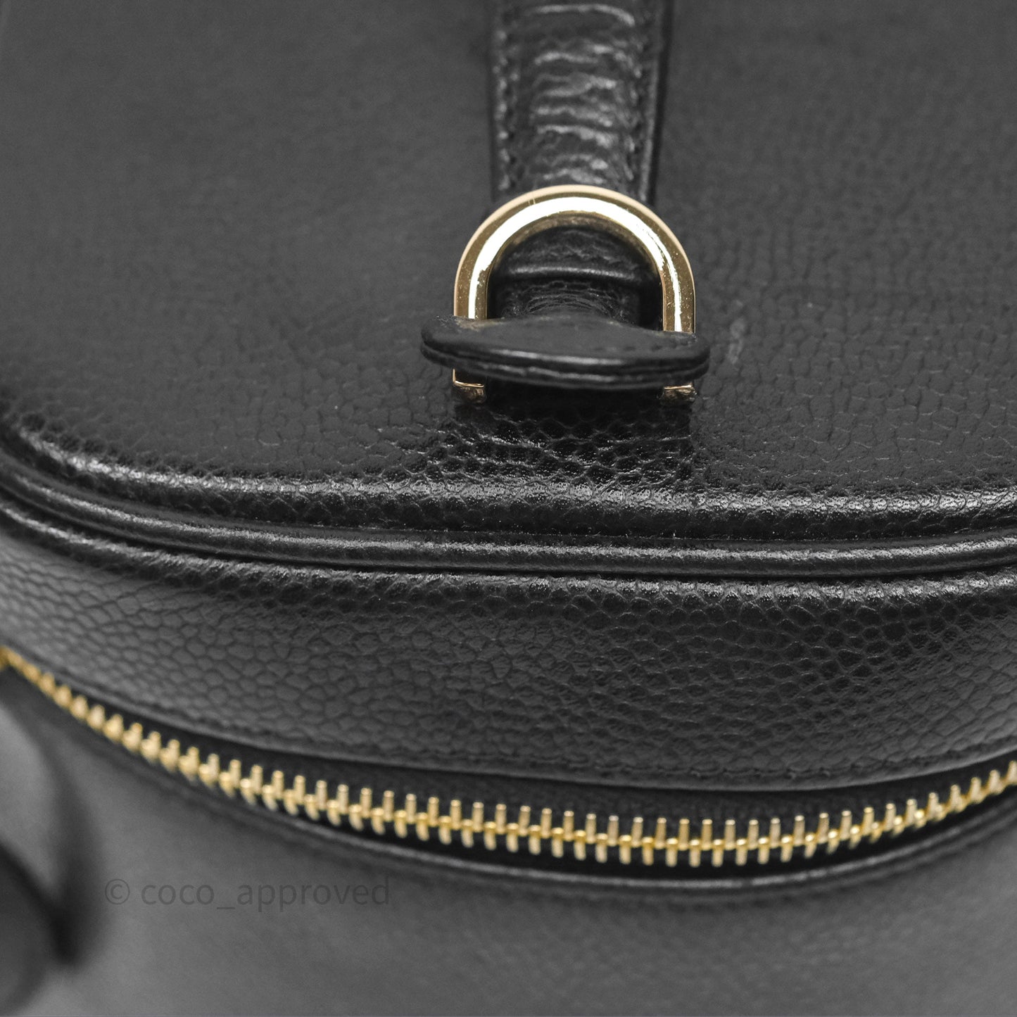 Chanel Vintage Vanity Case Black Caviar Gold Hardware
