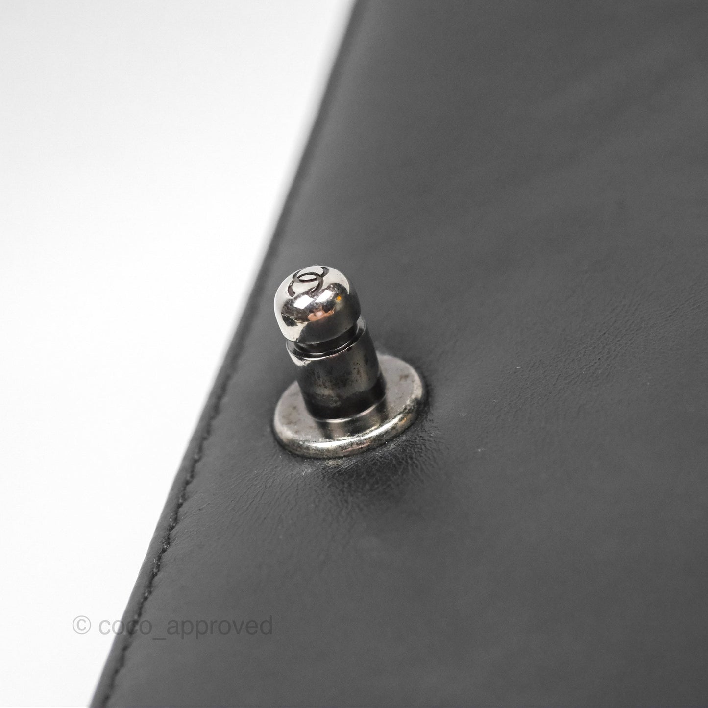 Chanel Small Chain Around Top Handle Boy Black Calfskin Ruthenium Hardware