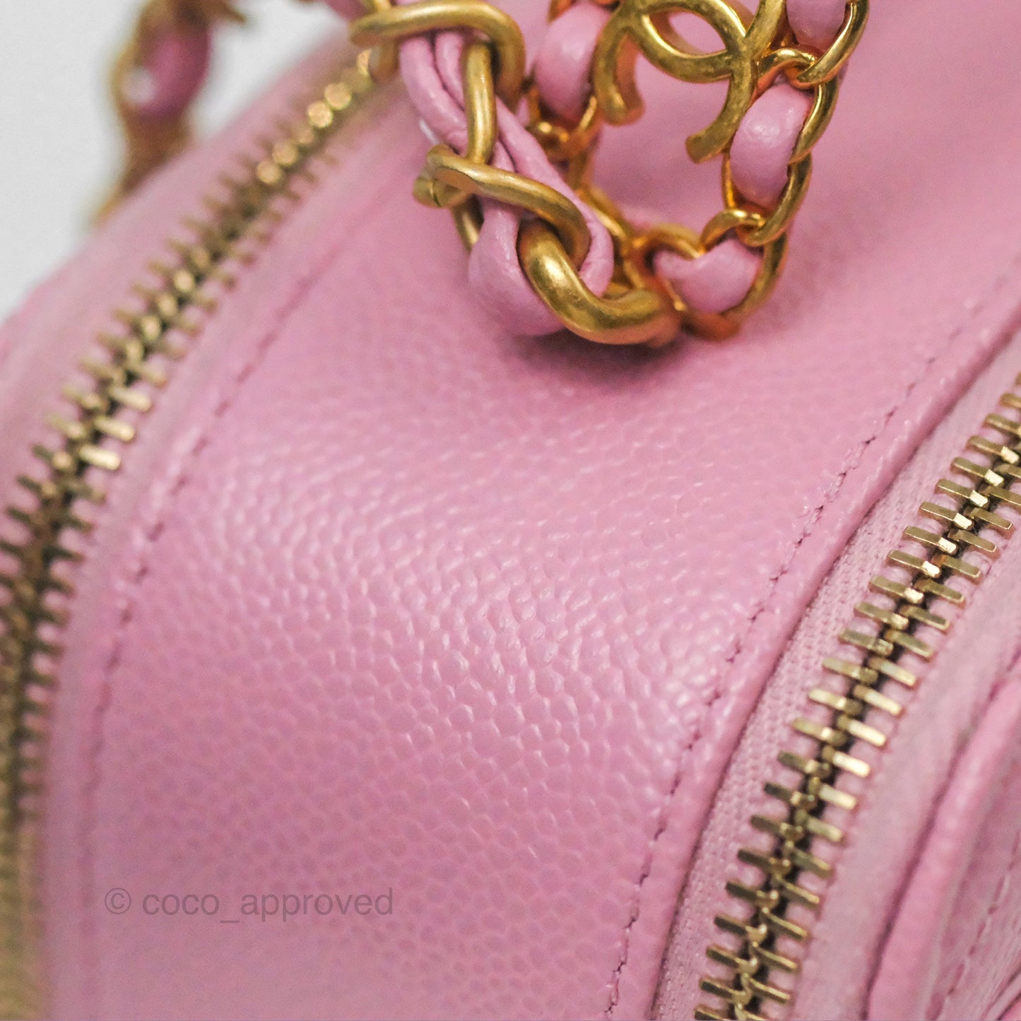 Chanel Caviar Quilted Pick Me Up Small Vanity Case Light Pink