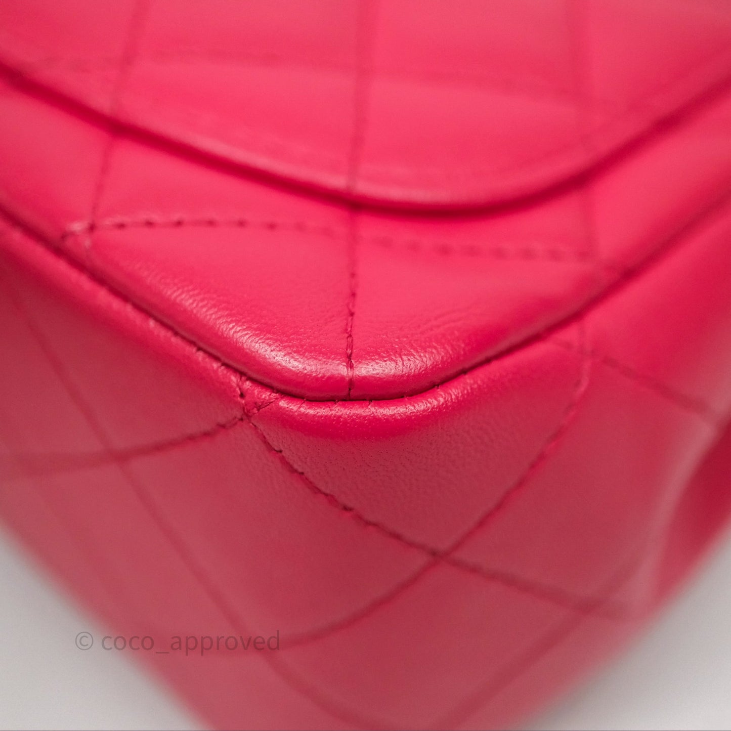 Chanel Mini Square Flap Quilted Dark Pink Lambskin Gold Hardware