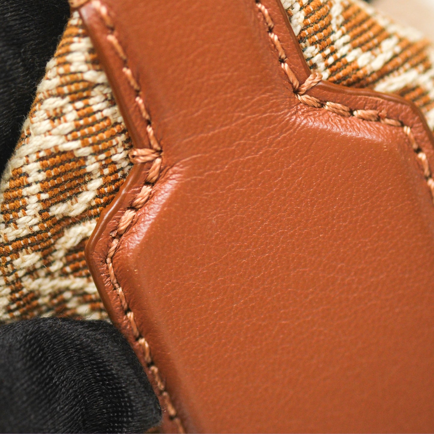 Loewe Small Cubi bag in Anagram Jacquard & Calfskin Tan Pecan