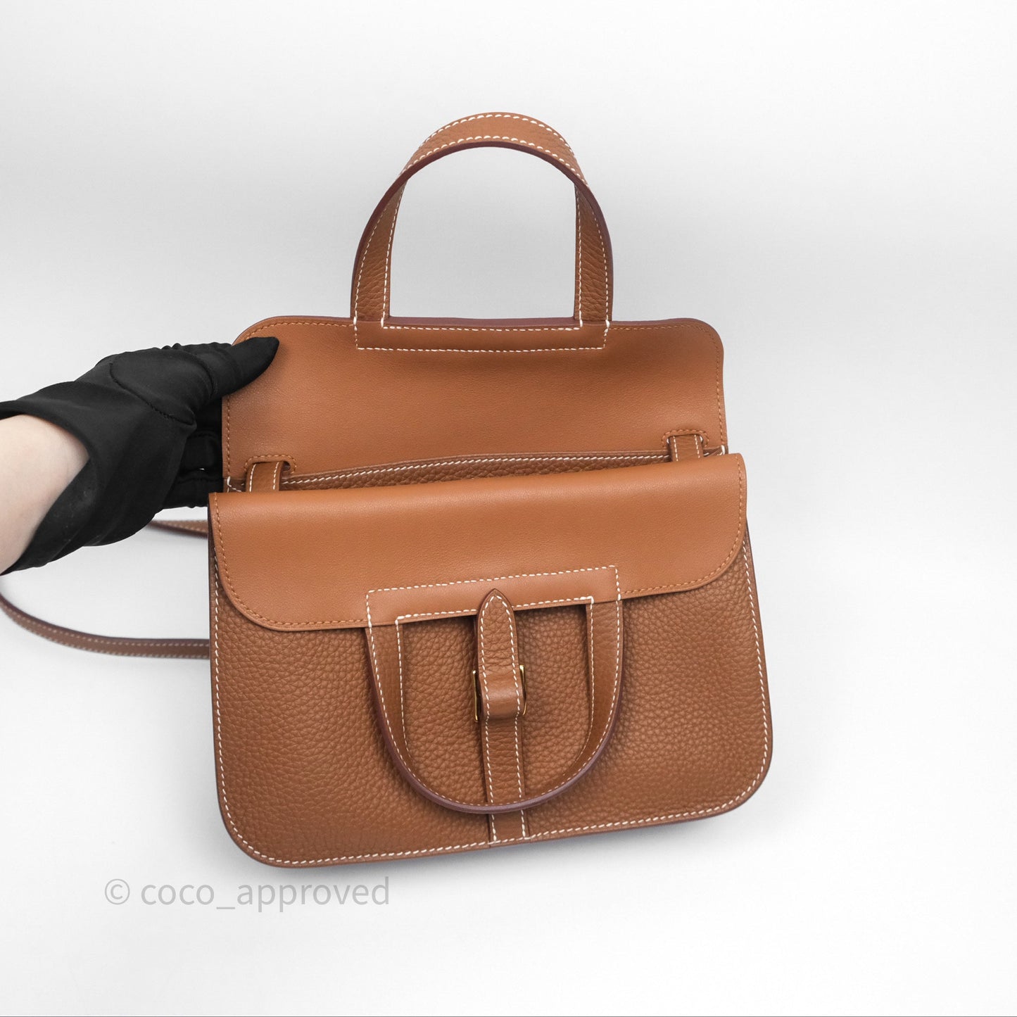 Hermès Halzan 25 Gold Clemence Gold Hardware