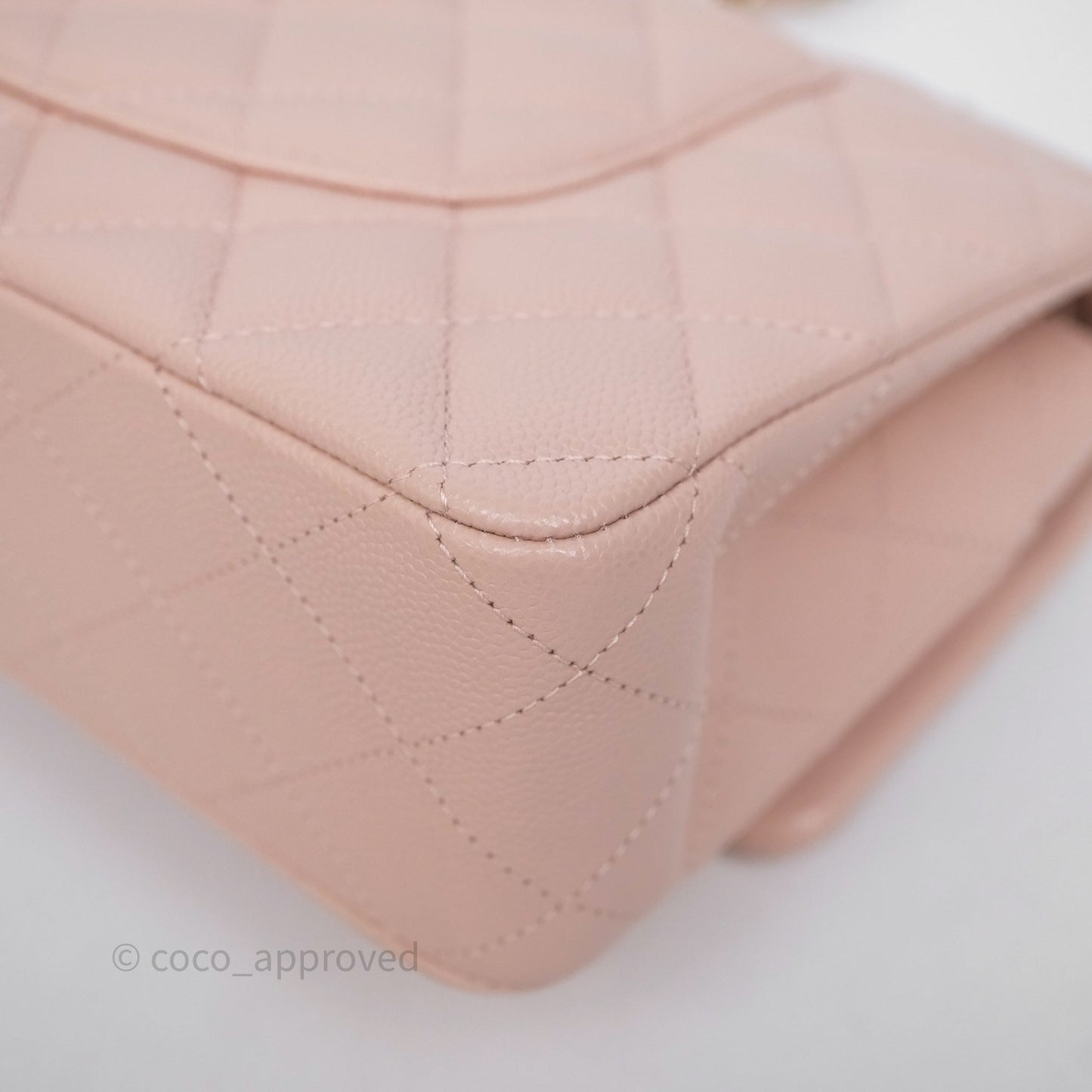 Chanel Classic M/L Medium Flap Quilted Pink Caviar Gold Hardware
