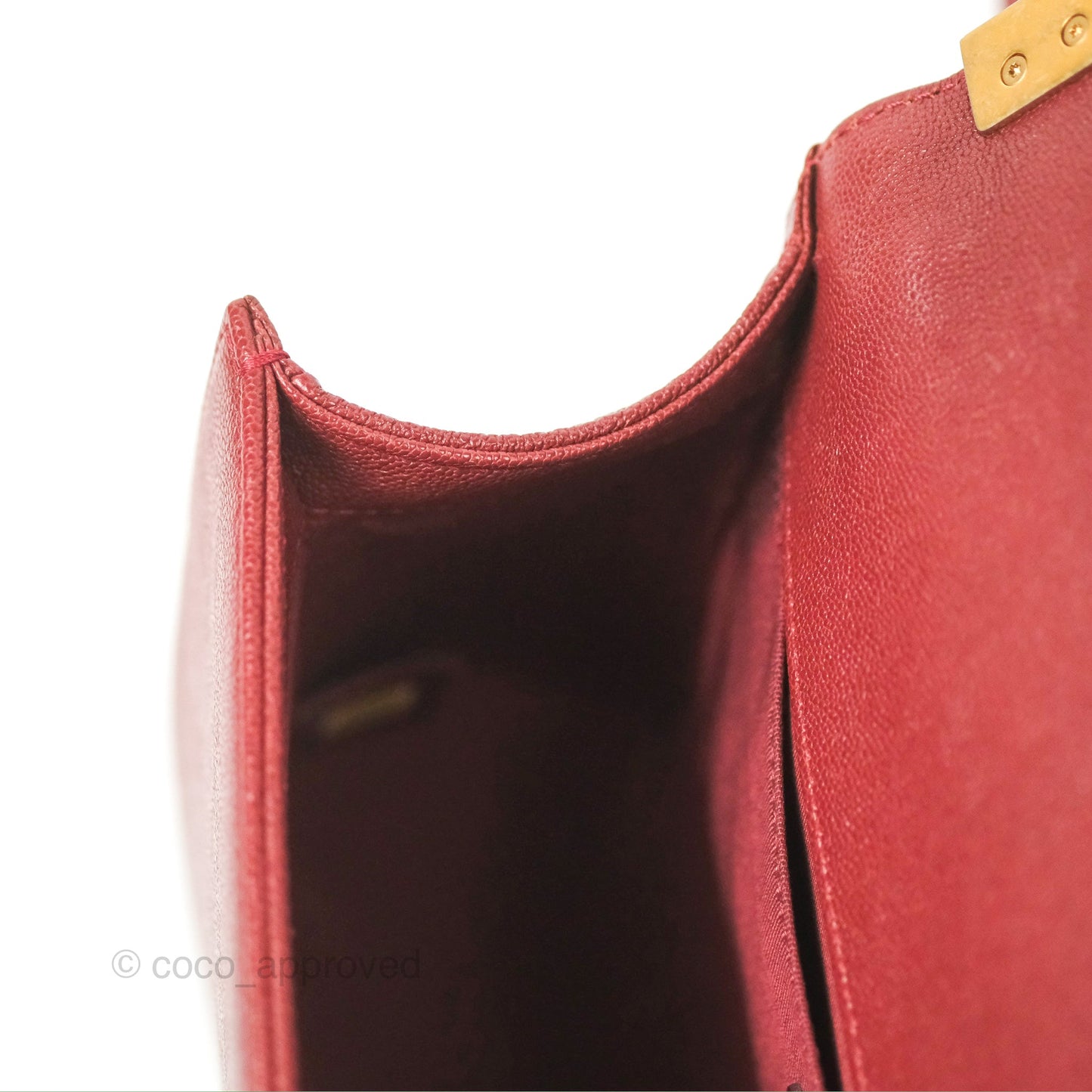 Chanel Quilted Medium Boy Burgundy Caviar Aged Gold Hardware
