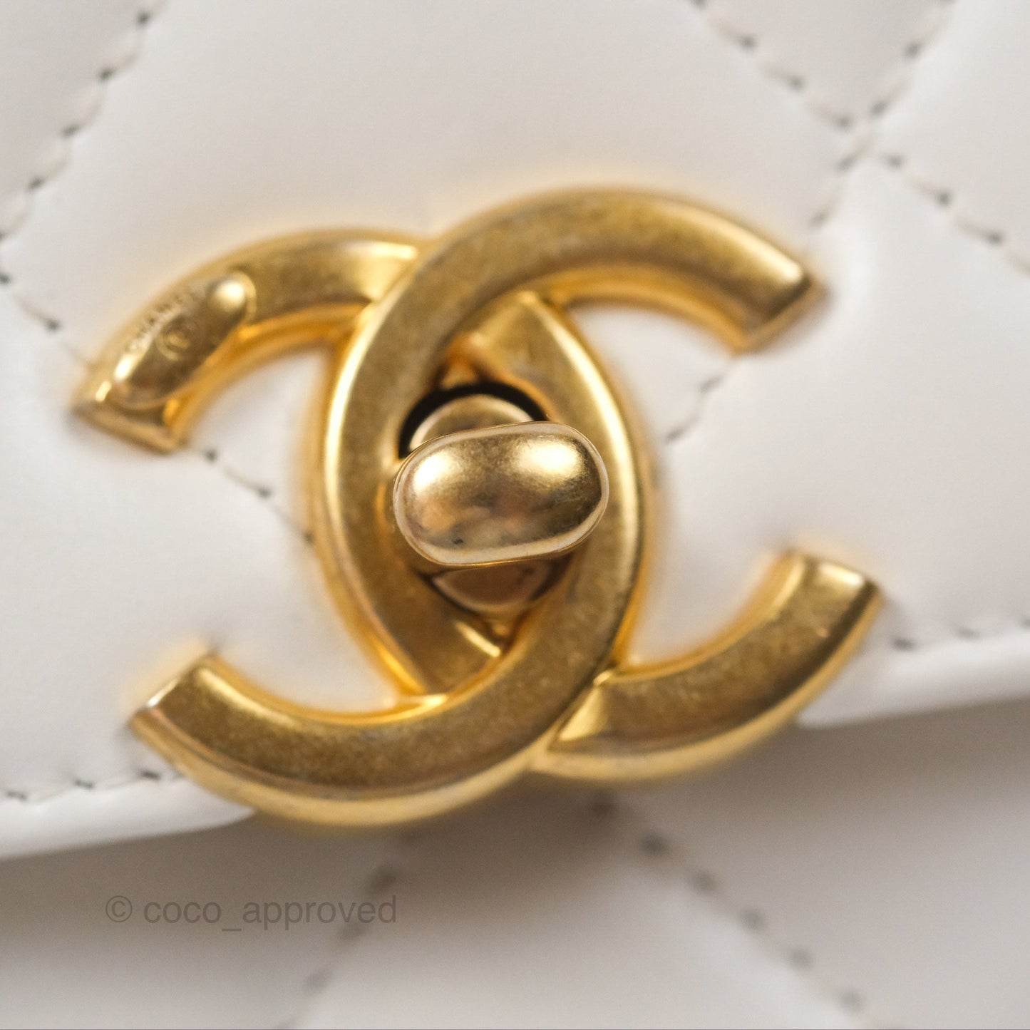 Chanel Quilted Mini Perfect Fit Adjustable White Calfskin Gold Hardware 24C