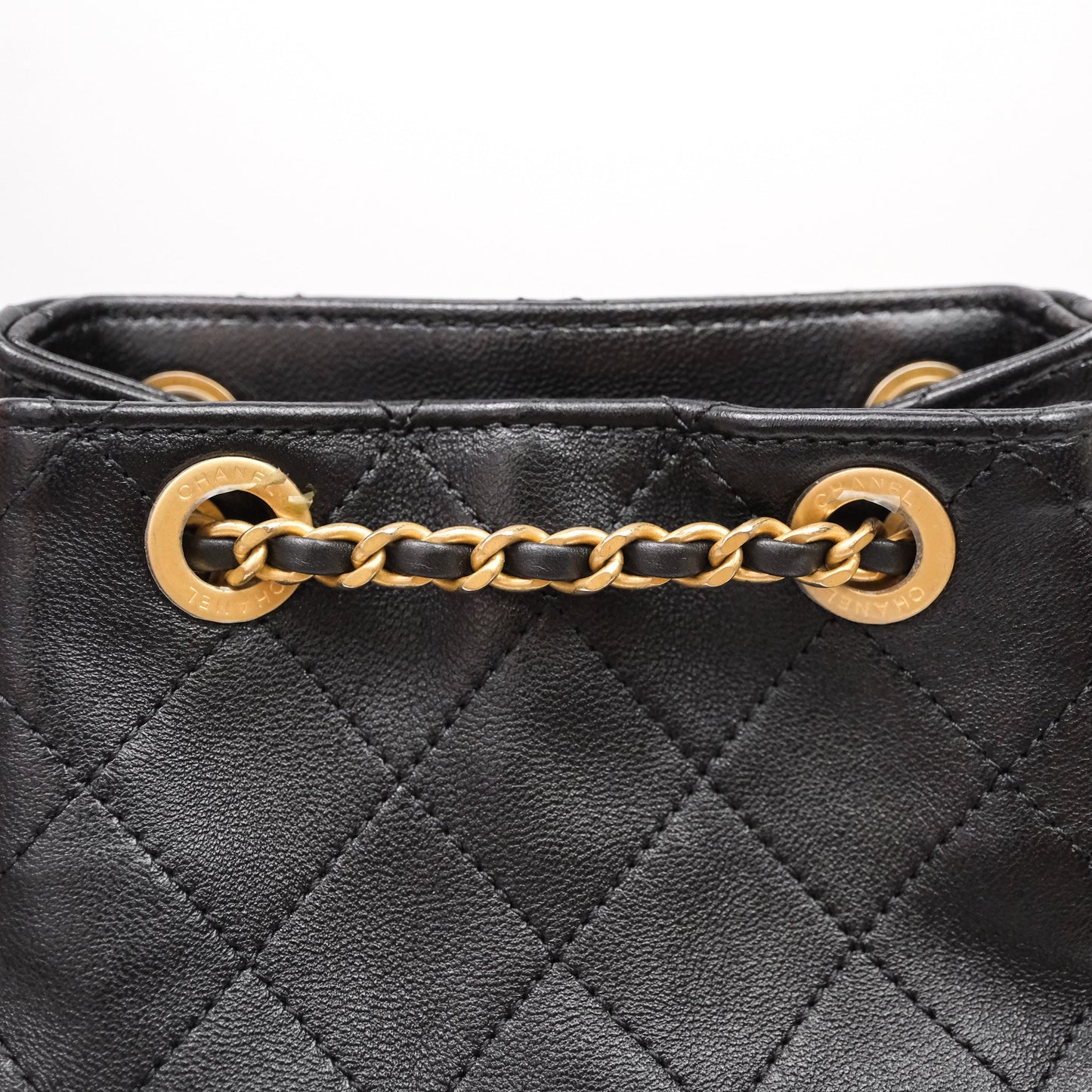 Chanel Double Pocket Black Lambskin Gold Hardware 25C