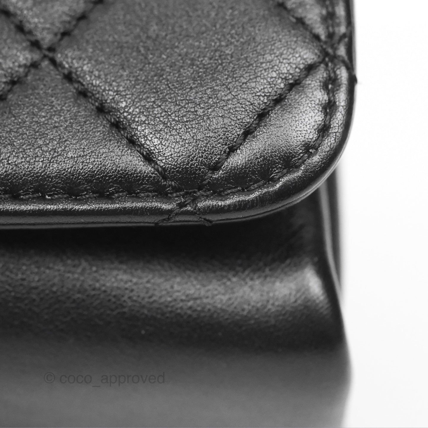 Chanel Pearl Chain Bag Black Calfskin Aged Gold Hardware