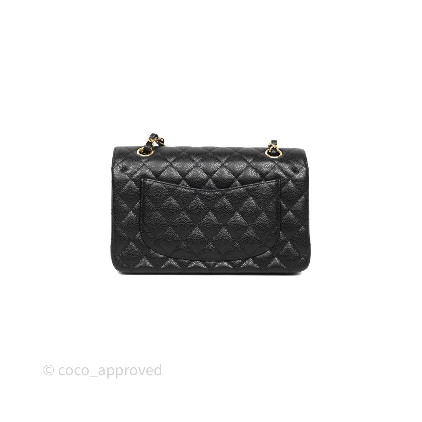 Chanel Small Classic Flap Quilted Black Caviar Gold Hardware