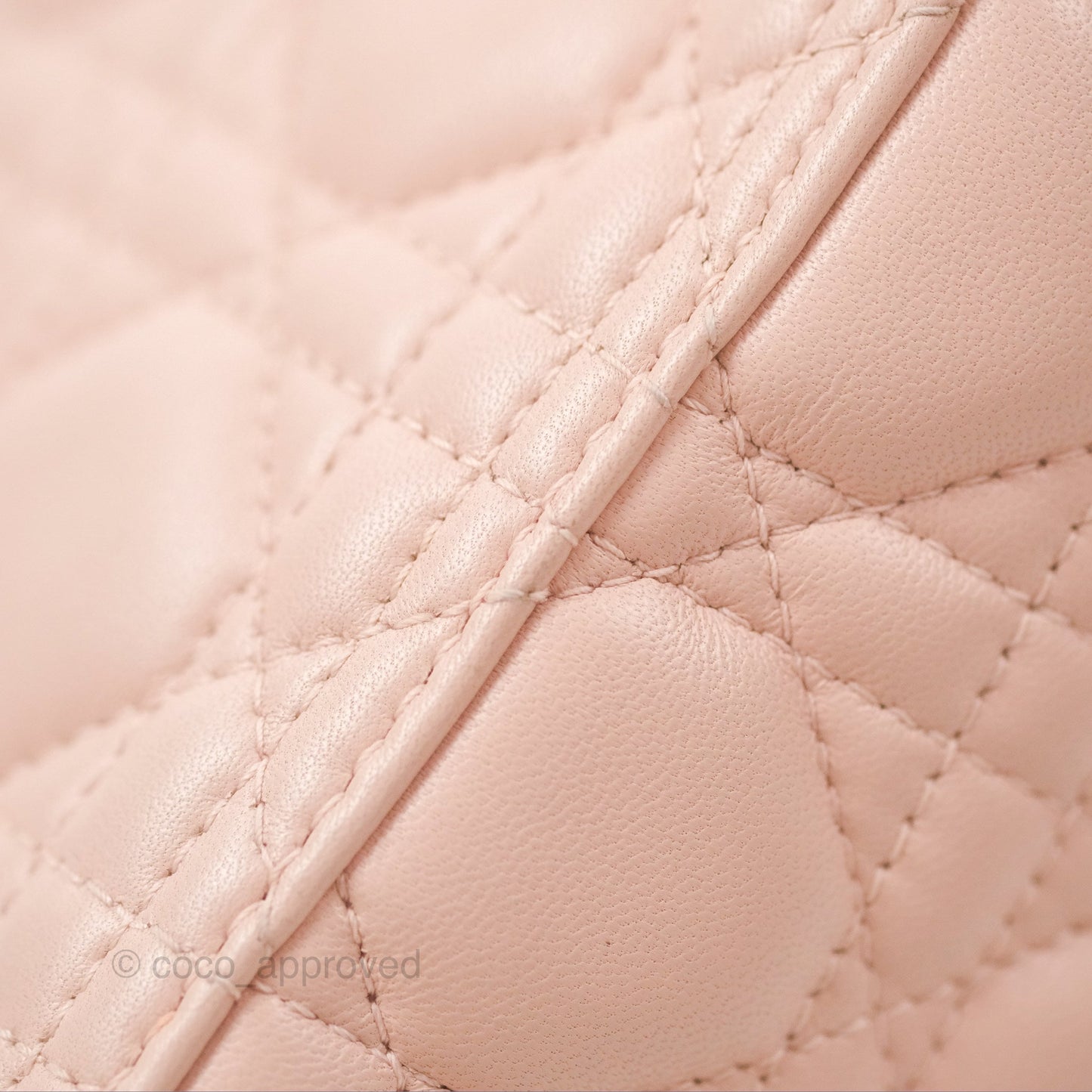 Christian Dior Medium Lady Dior Cannage Light Pink Lambskin Gold Hardware