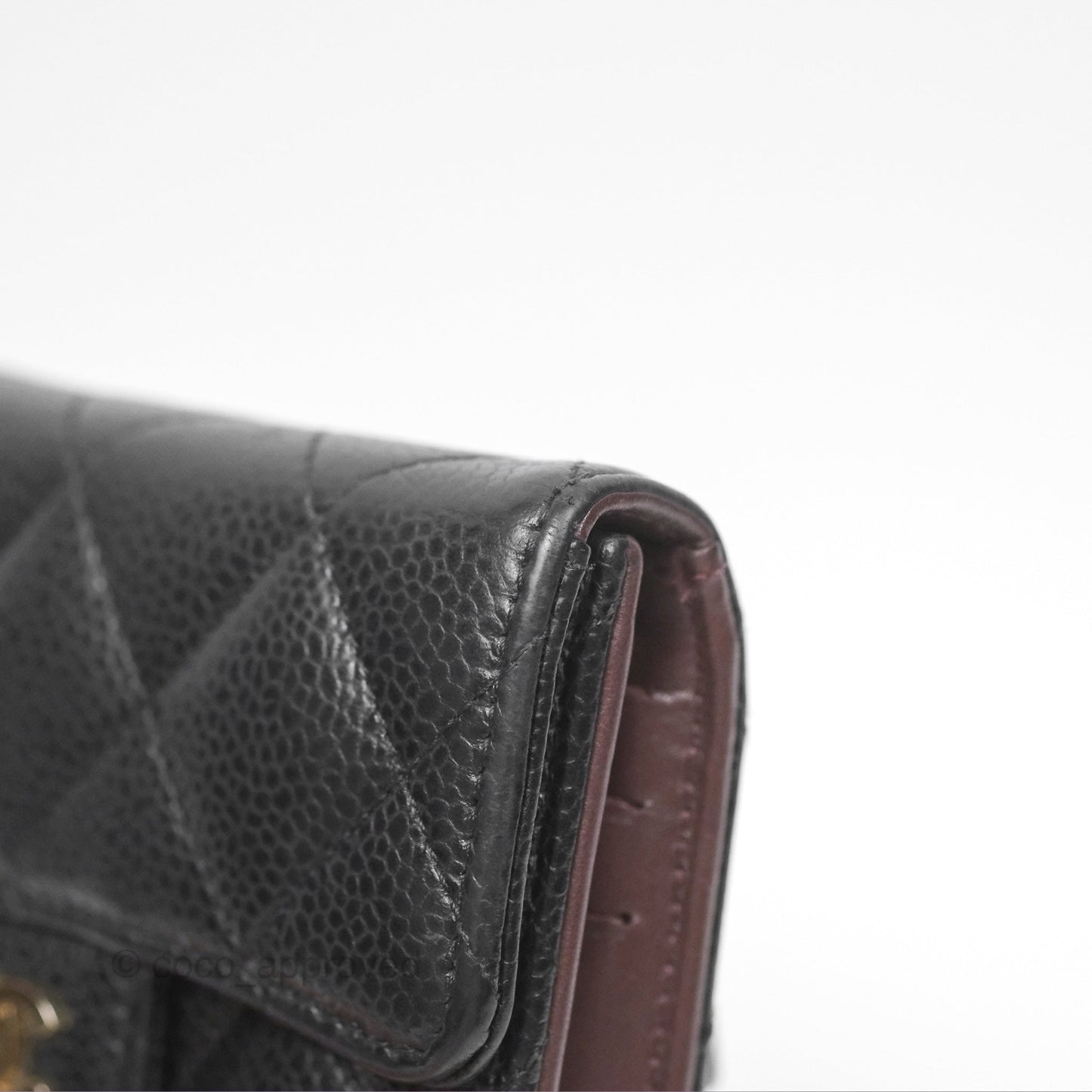 Chanel Classic Short Flap Wallet Black Caviar Gold Hardware