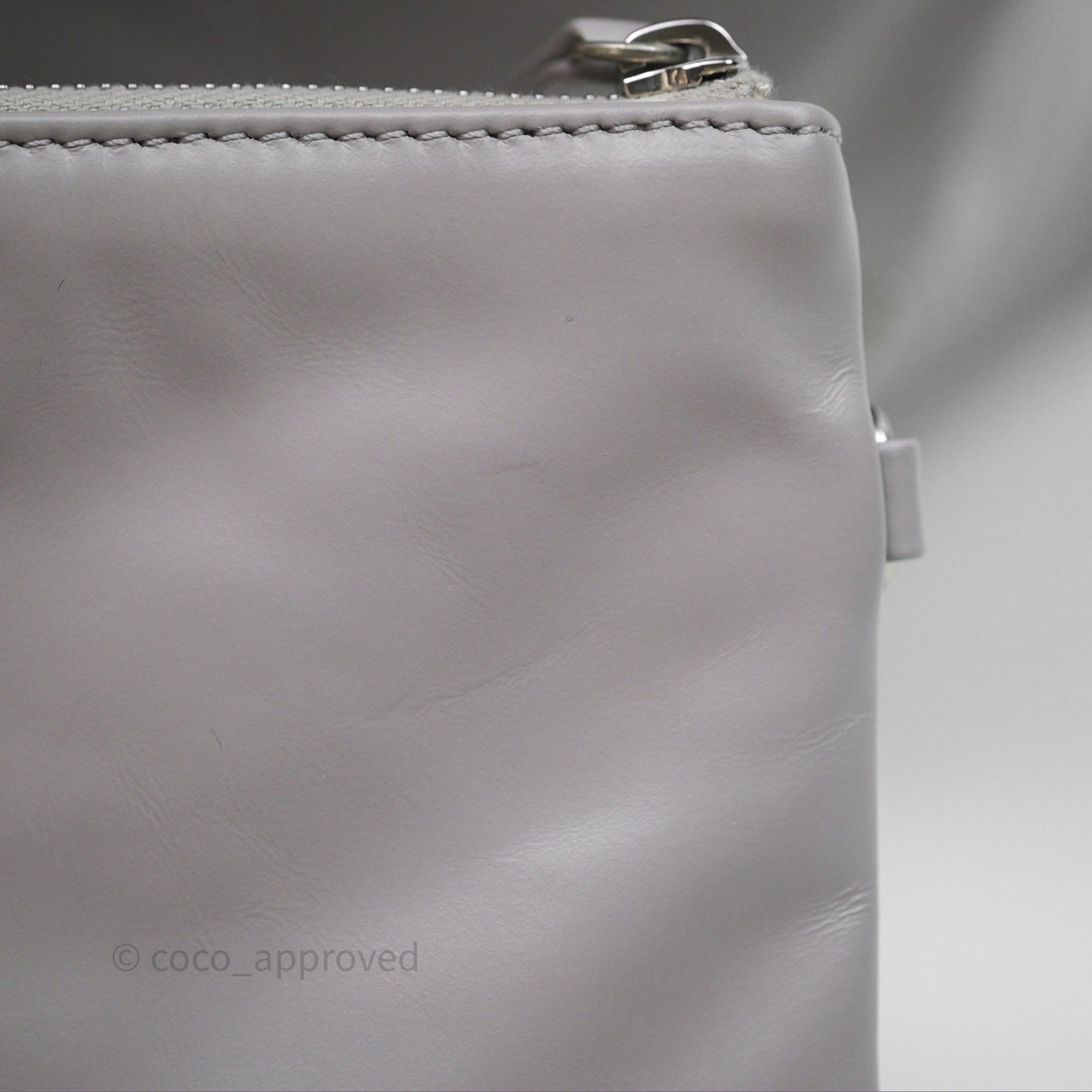 Chanel 22 Medium Grey Shiny Aged Calfskin Aged Silver Hardware