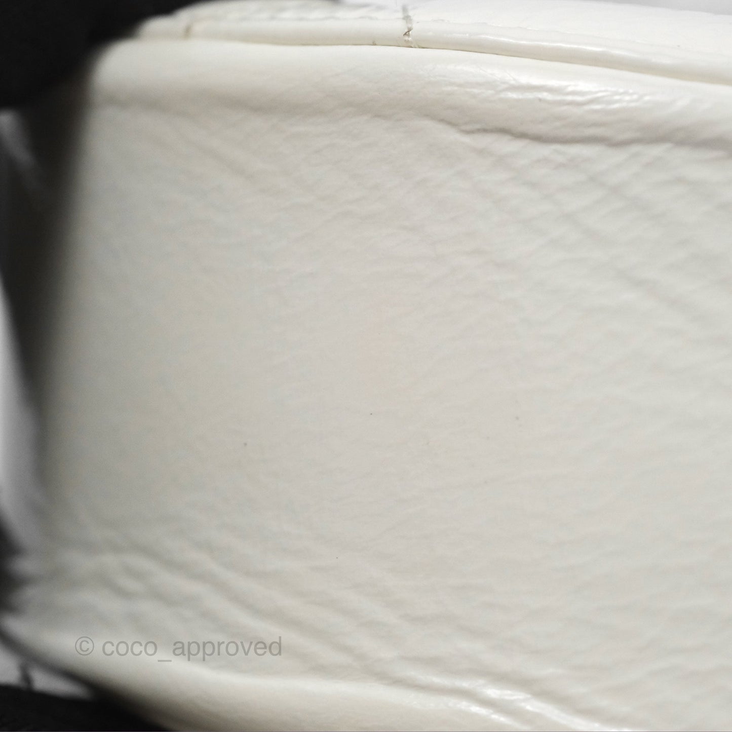 Chanel 19 Round Clutch With Chain White Glazed Calfskin Mixed Hardware
