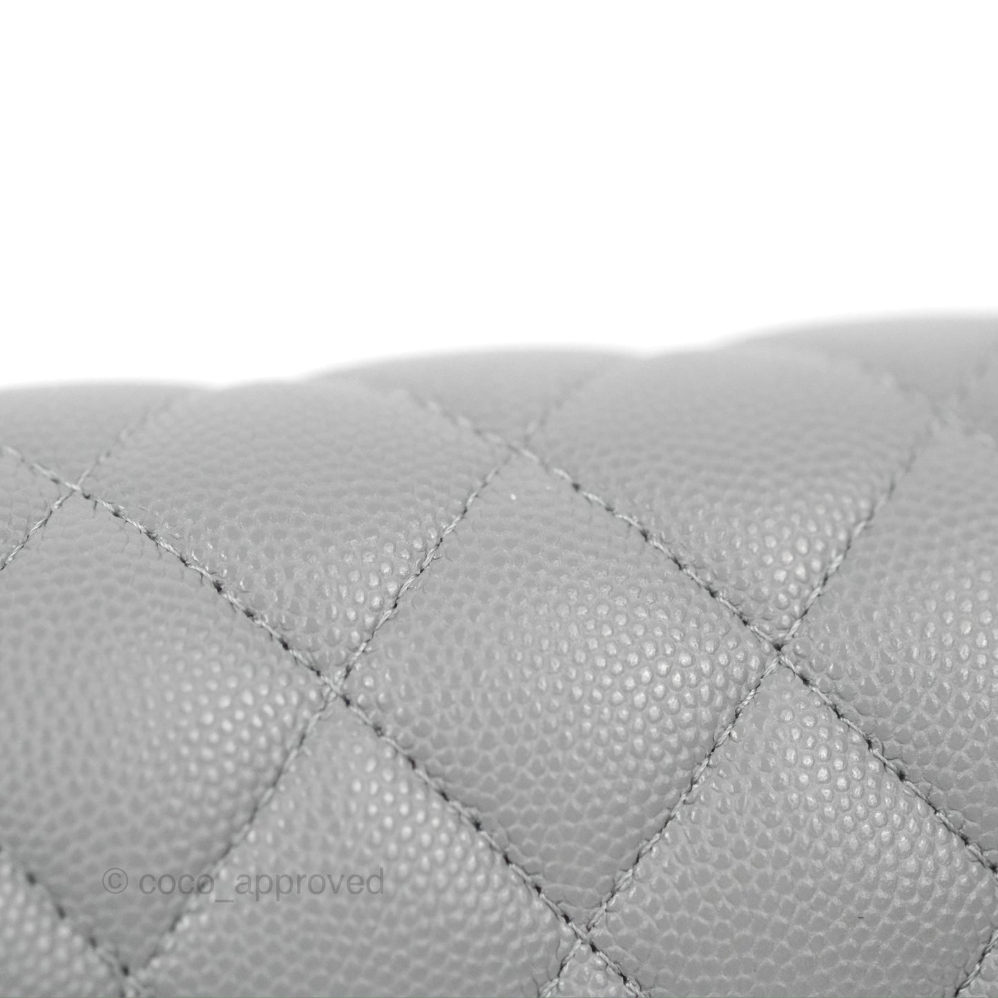 Chanel Small Classic Quilted Flap Grey Caviar Gold Hardware 20C