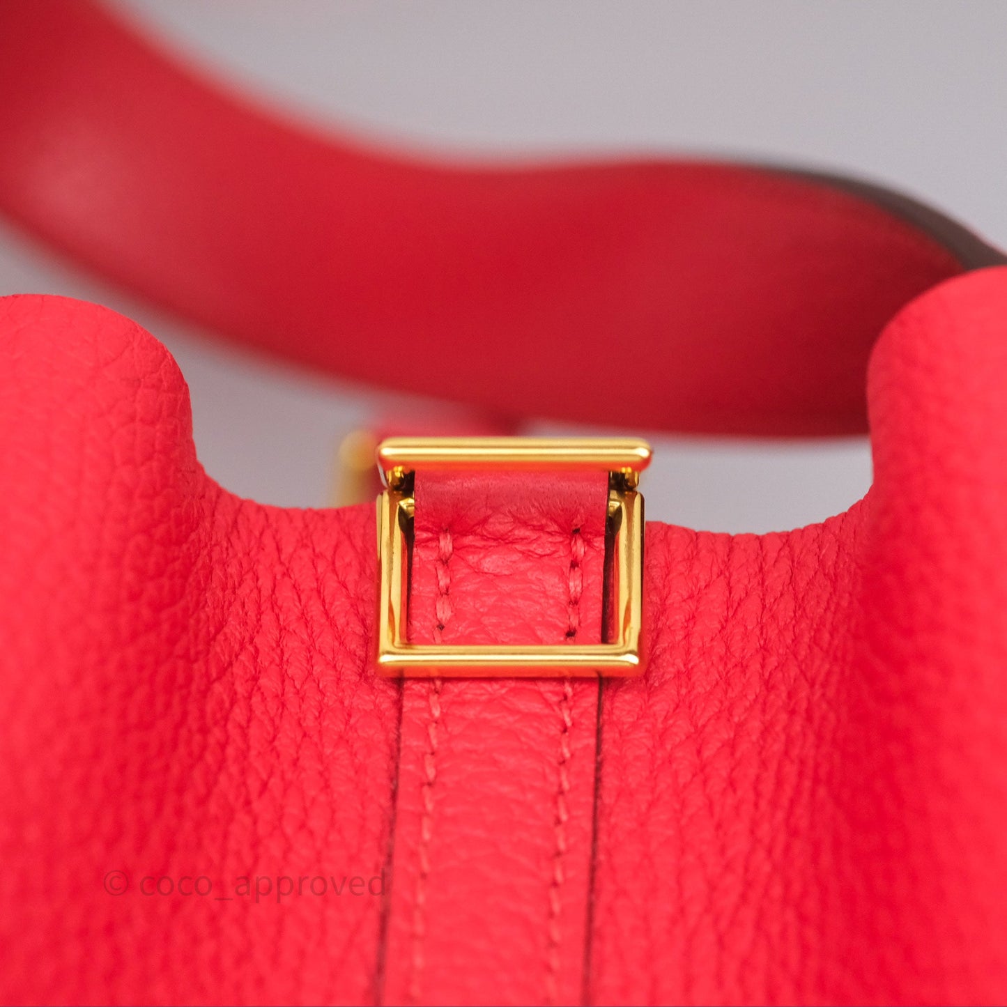 Hermès Picotin 22 Rouge Tomate S5 Clemence Gold Hardware
