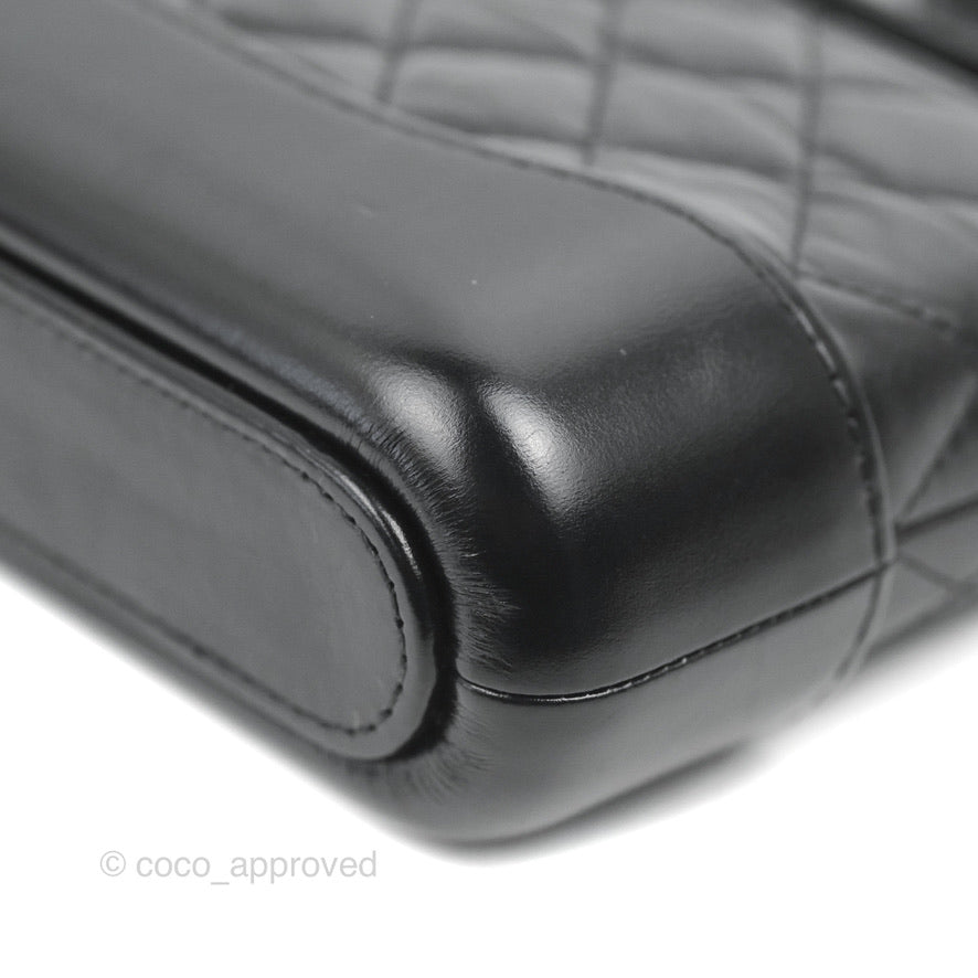 Chanel Gabrielle Clutch With Chain Aged Calfskin So Black
