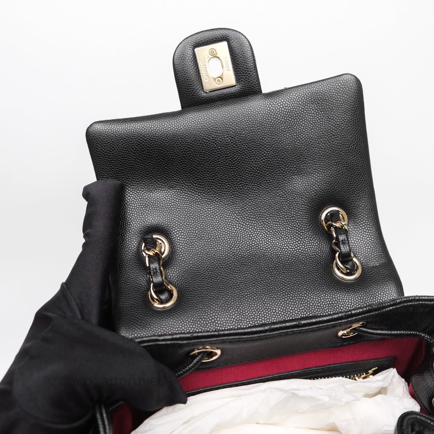 Chanel Urban Spirit Mini Black Caviar Backpack Gold Hardware