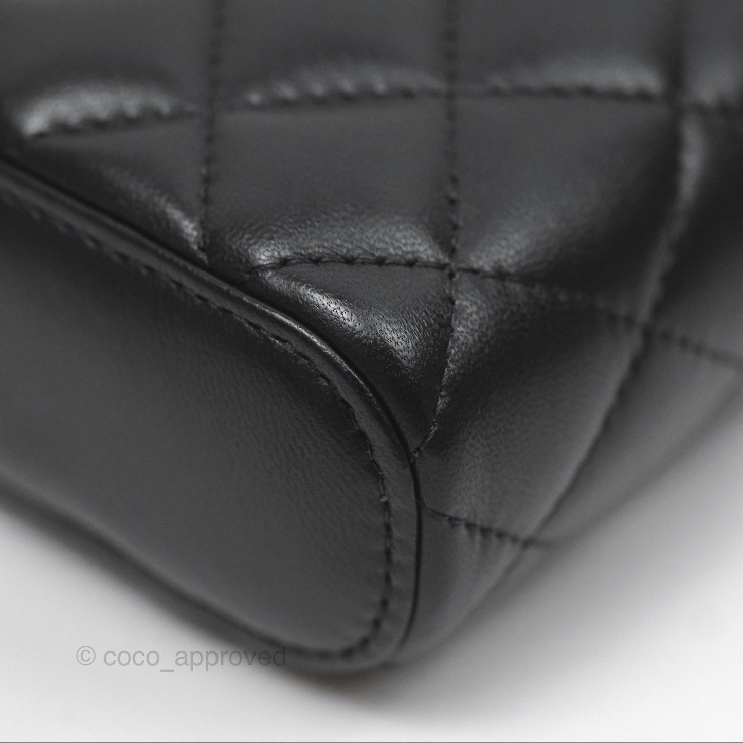 Chanel Classic Mini Vanity With Chain Black Lambskin Gold Hardware