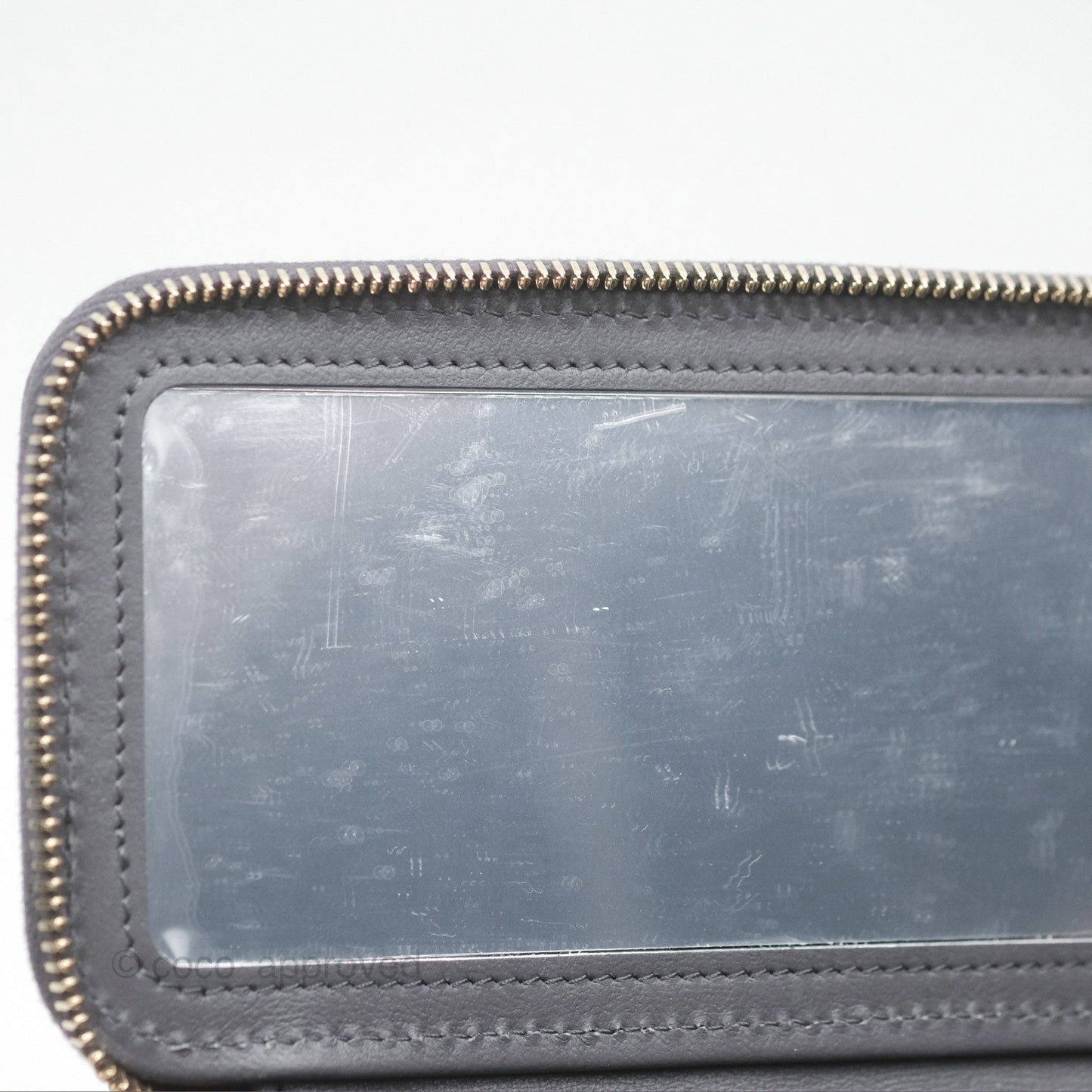 Chanel Vanity Rectangular with Top Handle Grey Caviar Aged Gold Hardware 24A