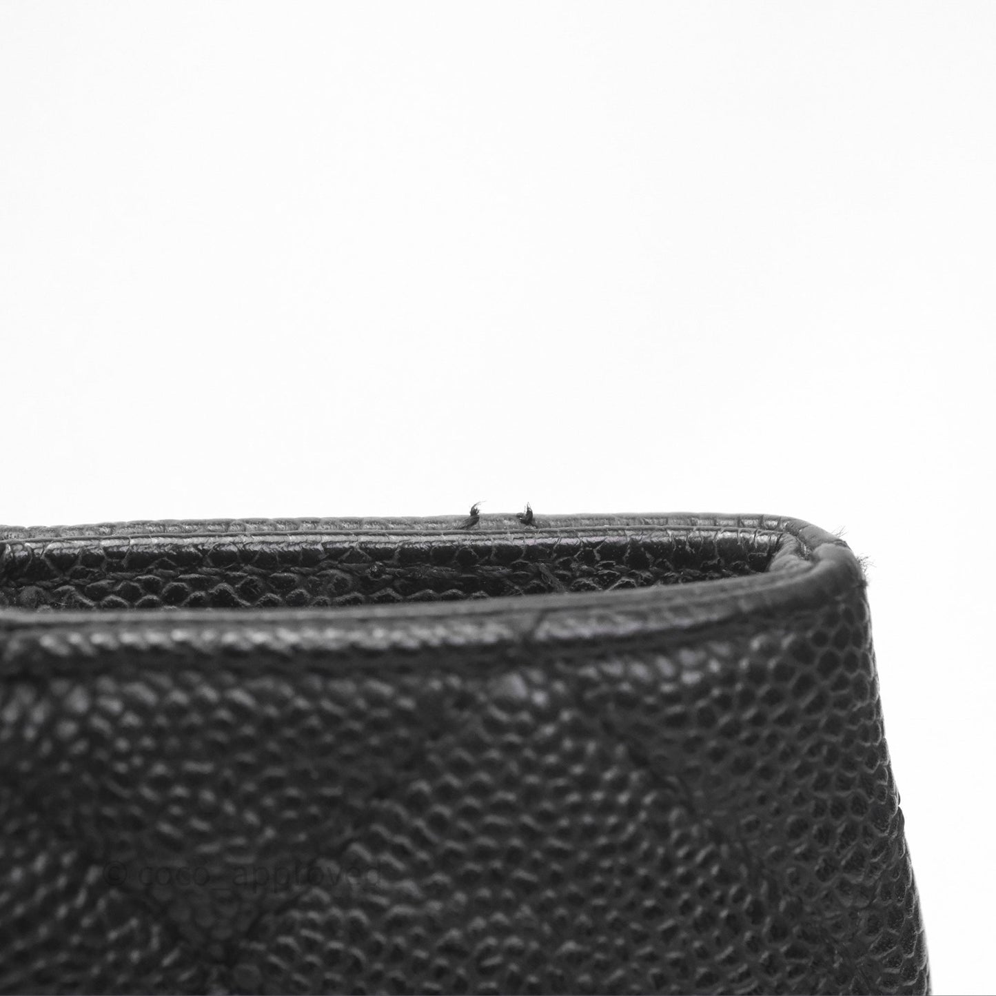 Chanel Vintage Medallion CC Black Caviar Tote Bag Gold Hardware