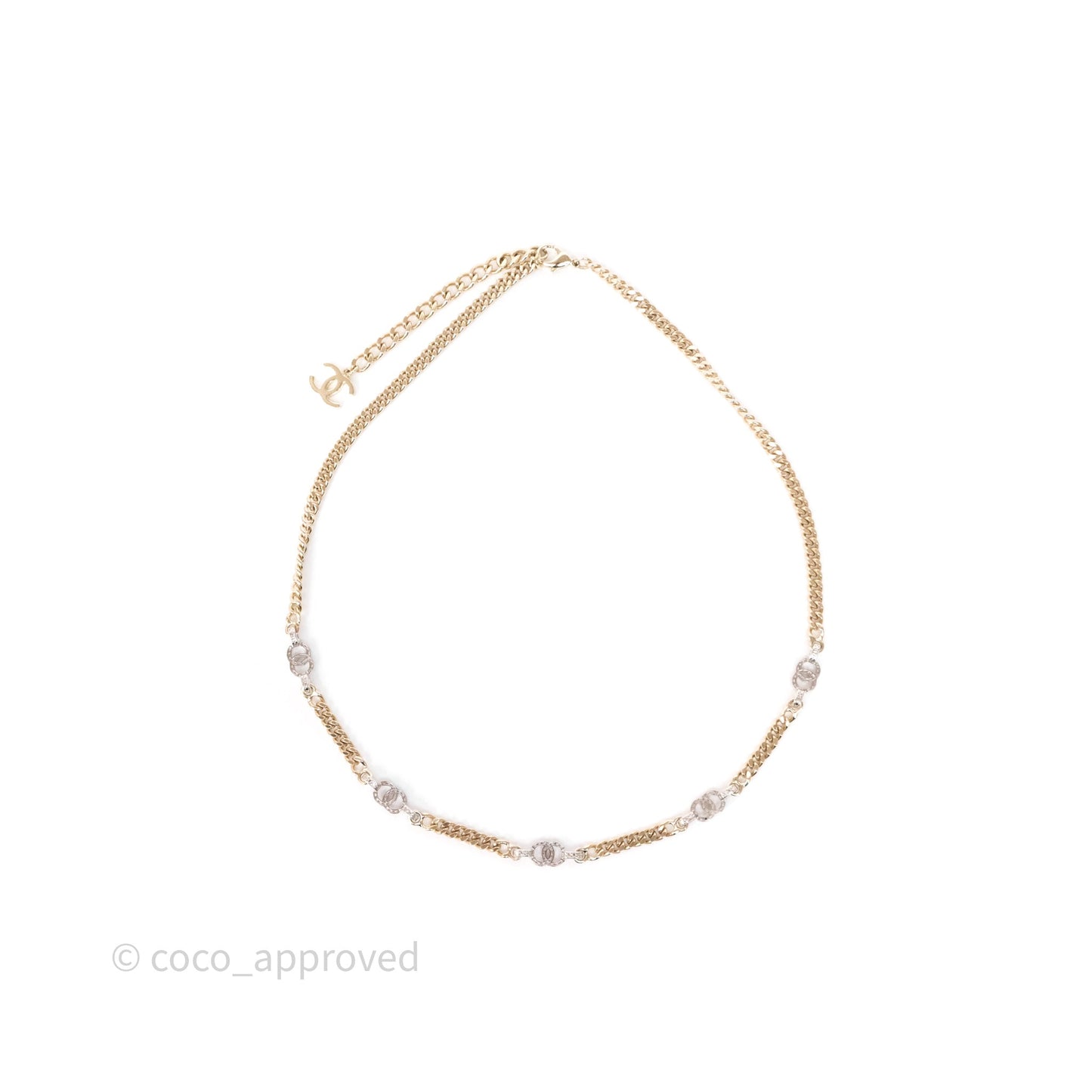 Chanel Crystals CC Chain Belt Gold Tone 22S