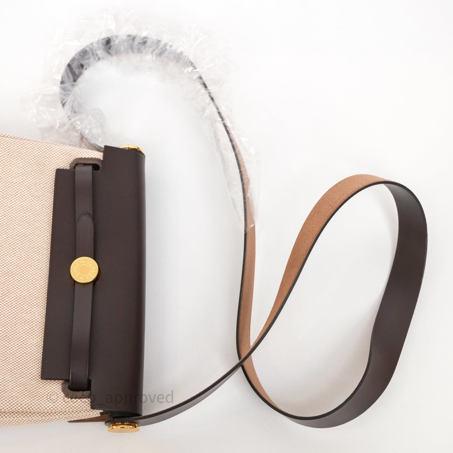 Hermès Herbag Zip 20 Mini Ecru Beige 14/ Ebene 46 Canvas Gold Hardware