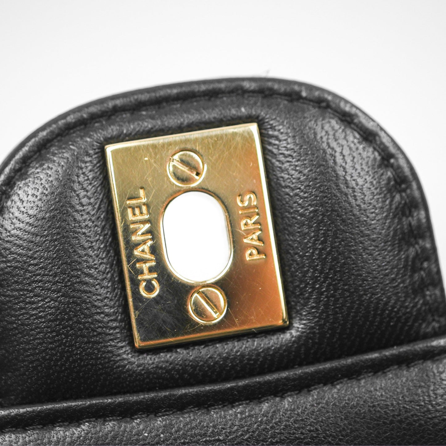 Chanel Chevron Mini Rectangular Flap Black Lambskin Gold Hardware