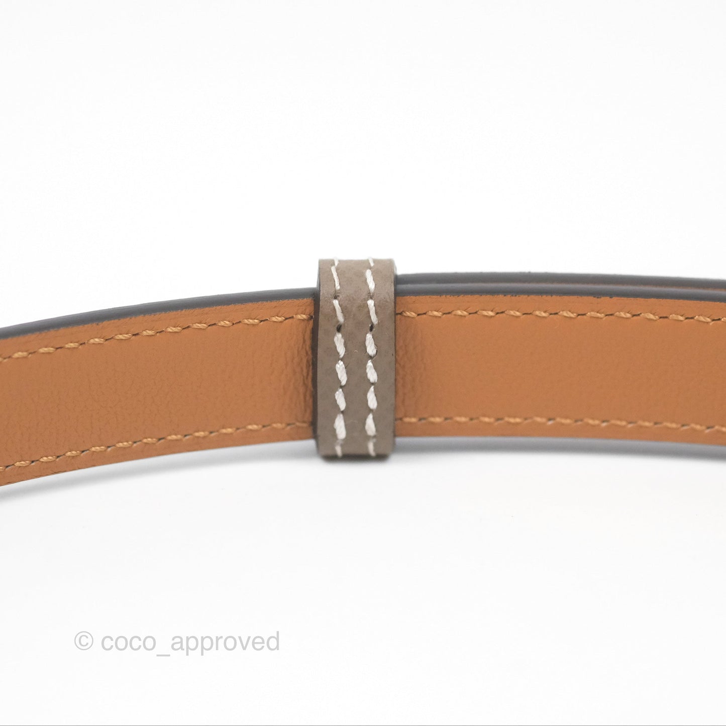 Hermès Epsom Kelly Buckle Belt Etoupe 18 Rose Gold Hardware