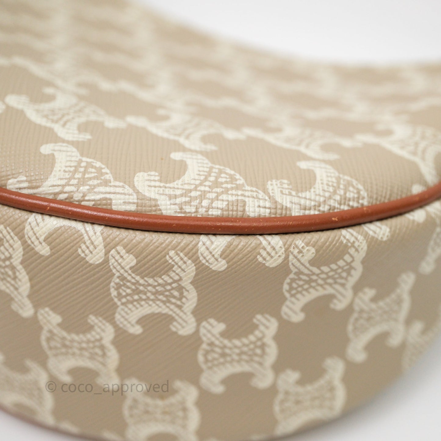 Celine Ava Bag In Triomphe Canvas Calfskin Grege