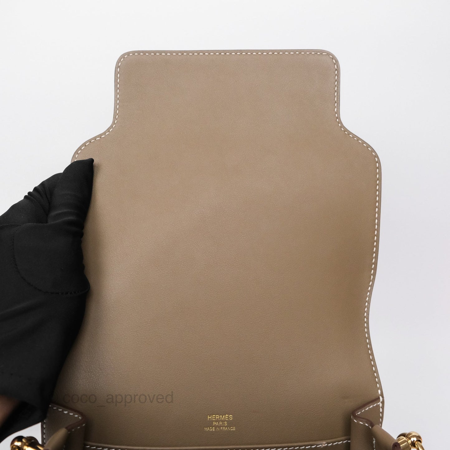 Hermès Roulis Mini 18 Etoupe 18 Swift Gold Hardware
