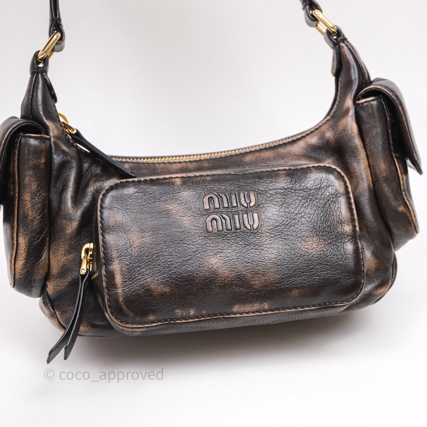 Miumiu Nappa leather Pocket bag Coffee