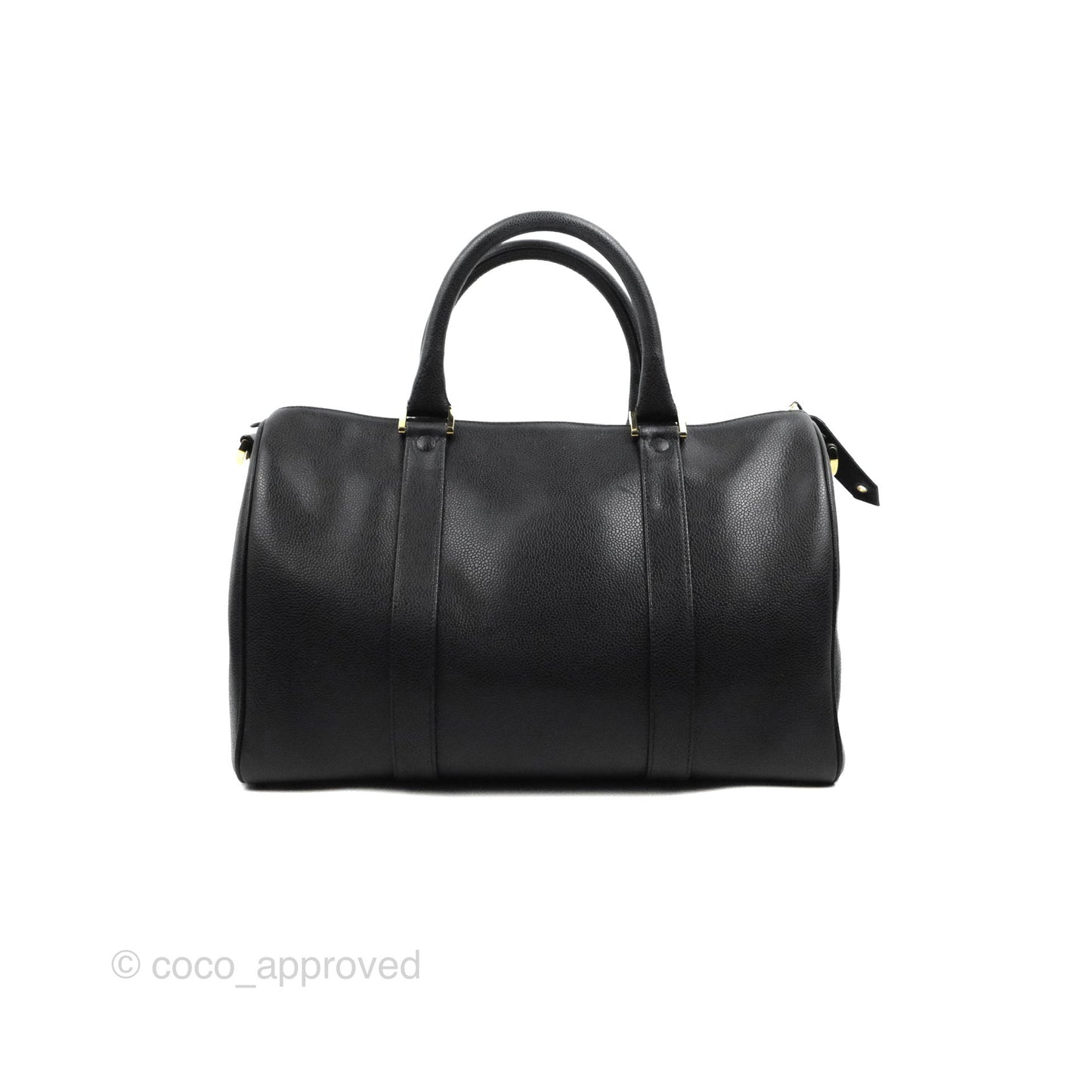 Chanel Vintage Boston Bag Black Caviar Gold Hardware