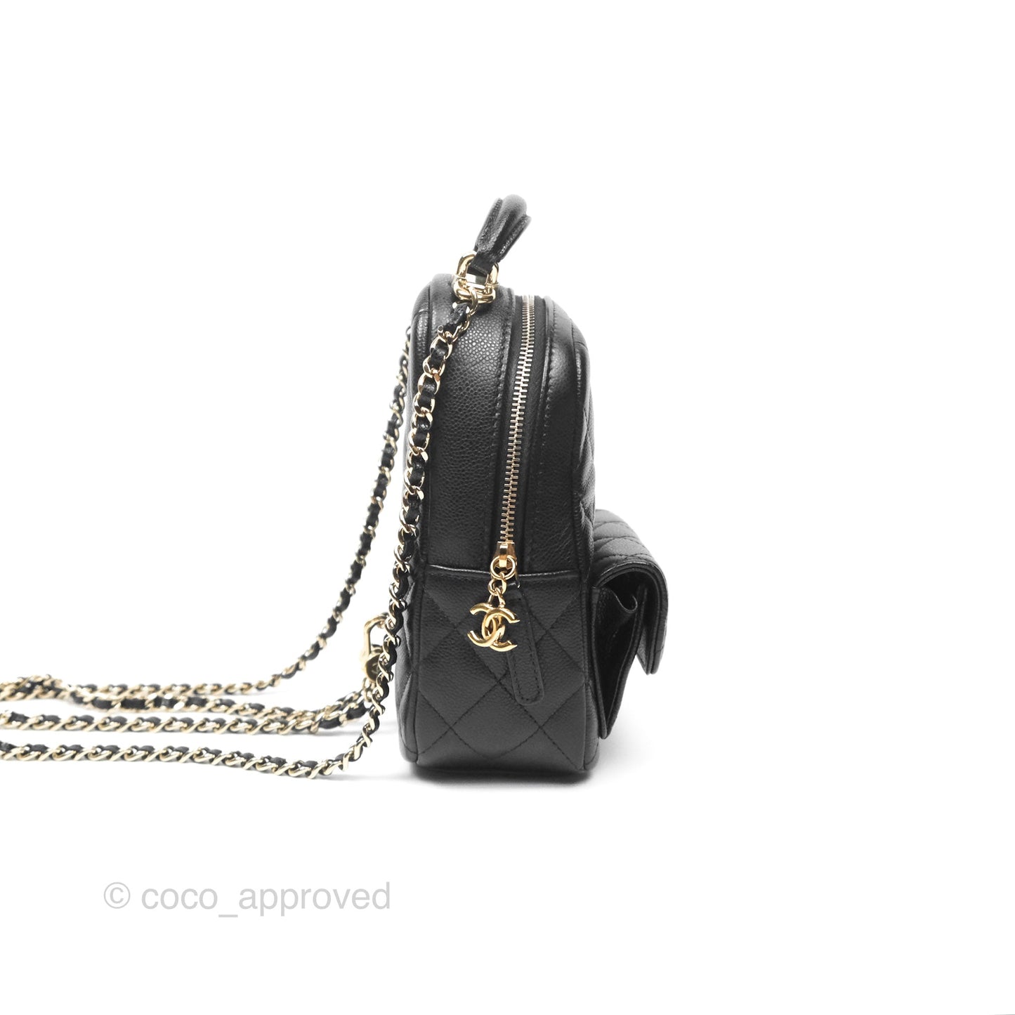 Chanel Classic Mini Backpack Black Caviar Gold Hardware