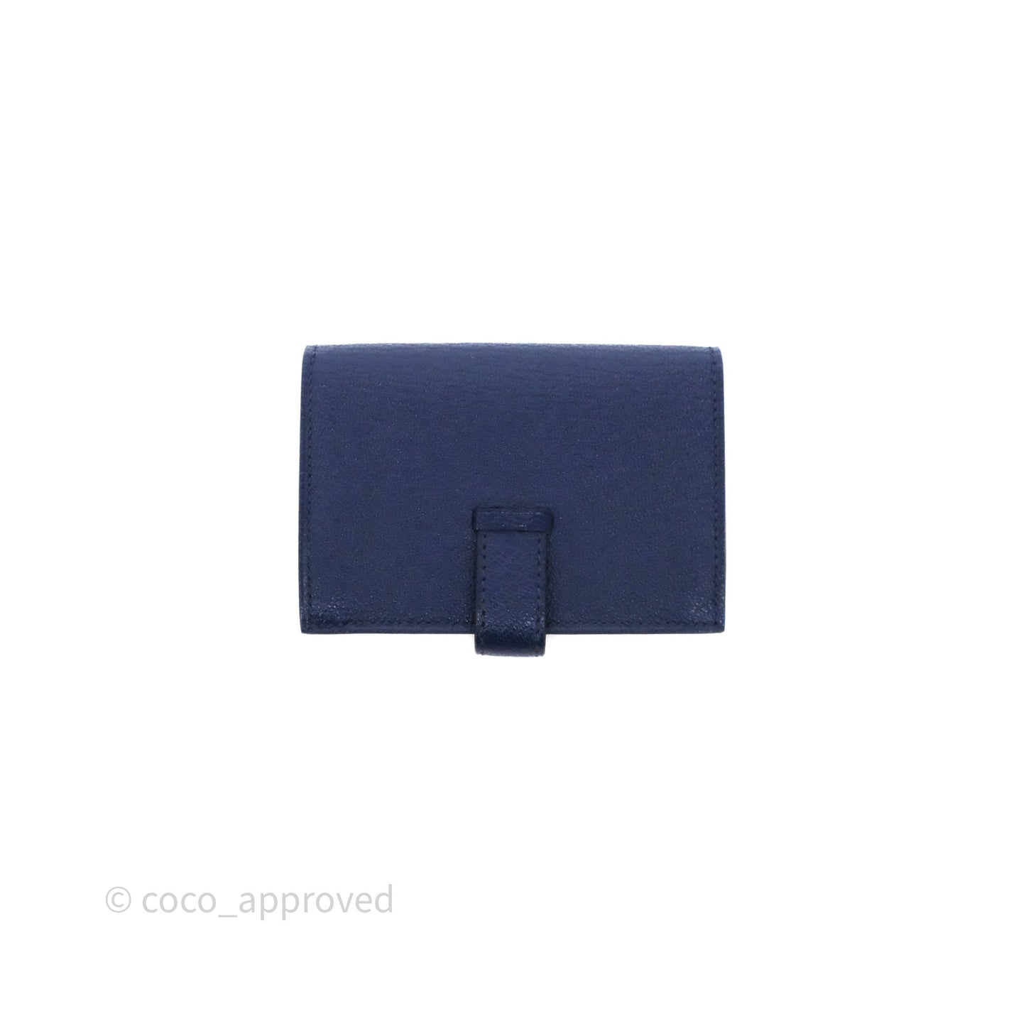 Hermes Bearn Card Holder Bleu Encre M3 Chevre Mysore Gold Hardware