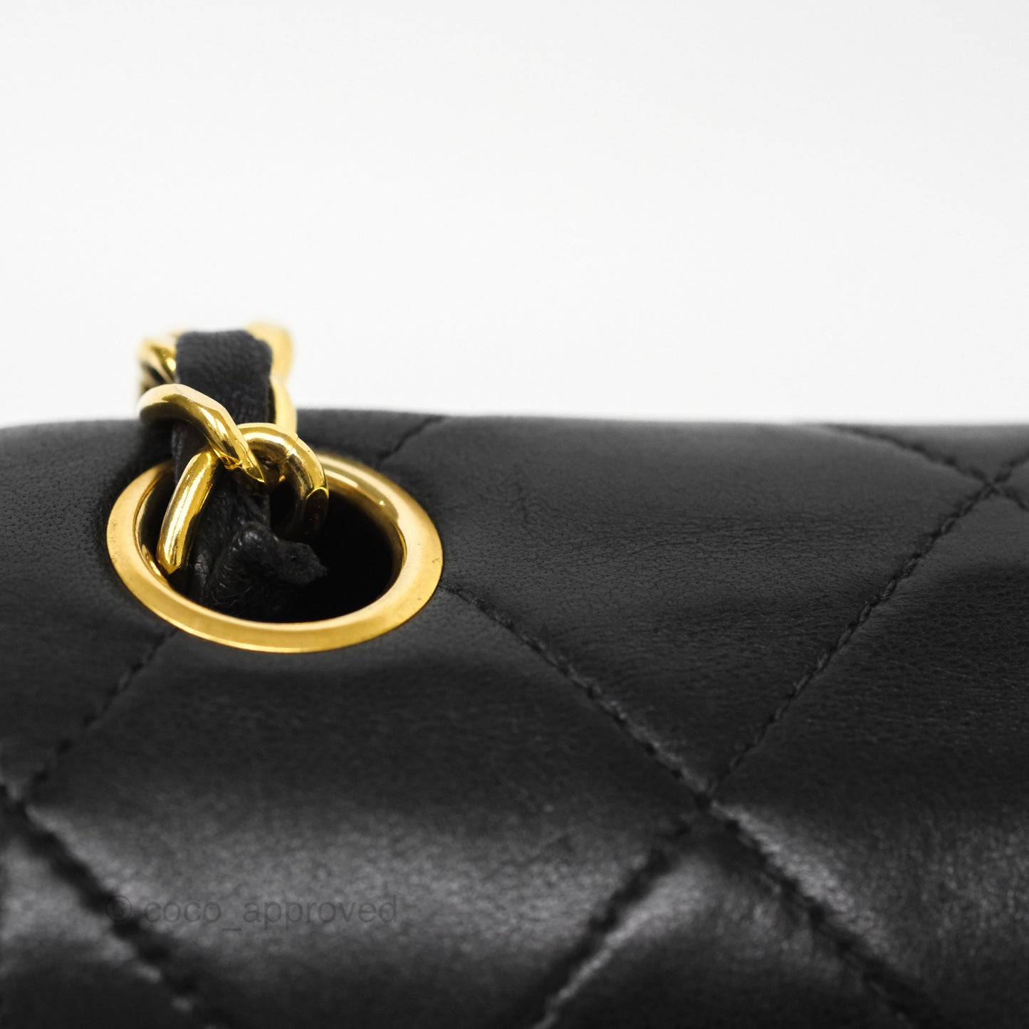 Chanel Vintage Small Classic Diana Quilted Black Lambskin 24K Gold Hardware