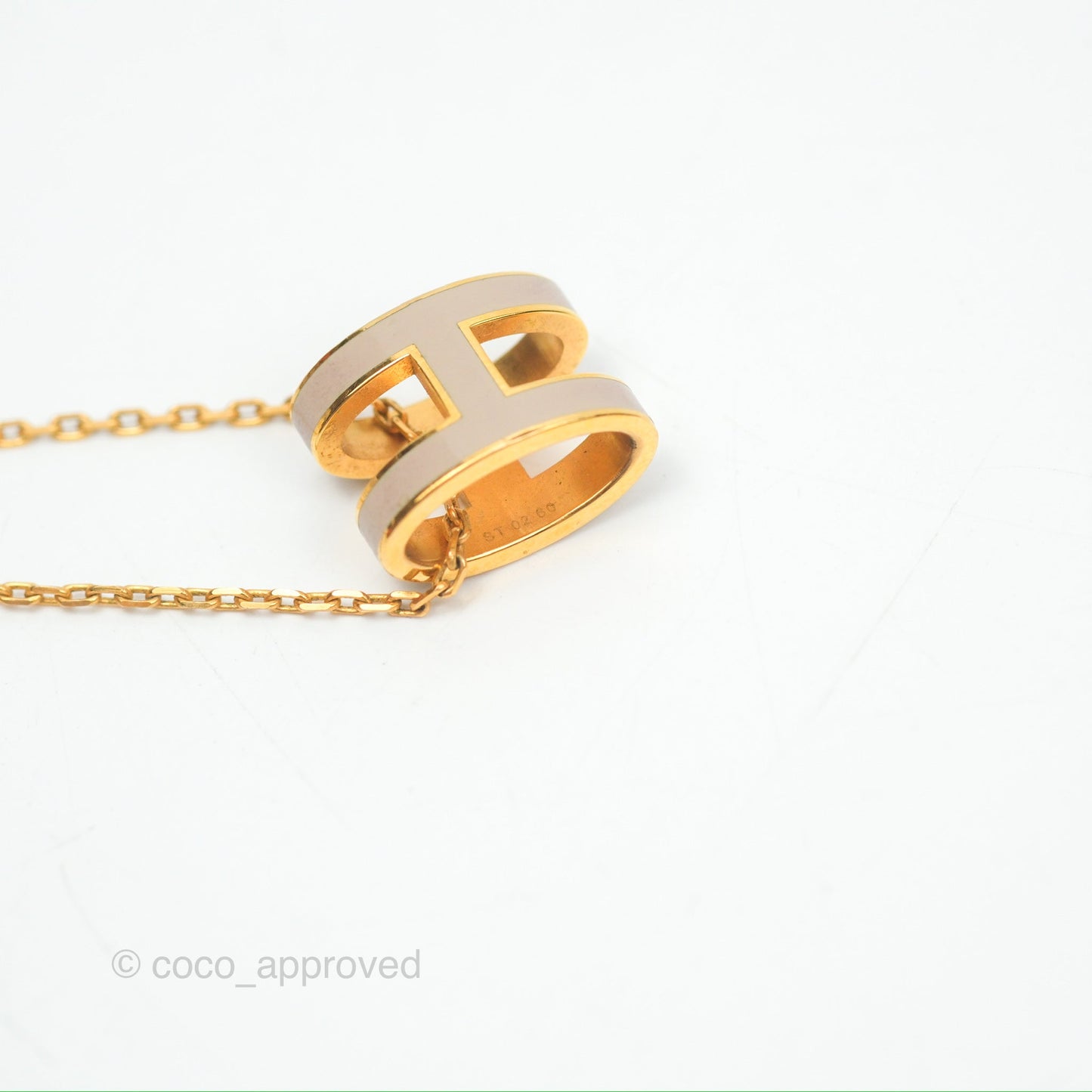Hermès Pop H Marron Glace Pendant Necklace Gold Hardware