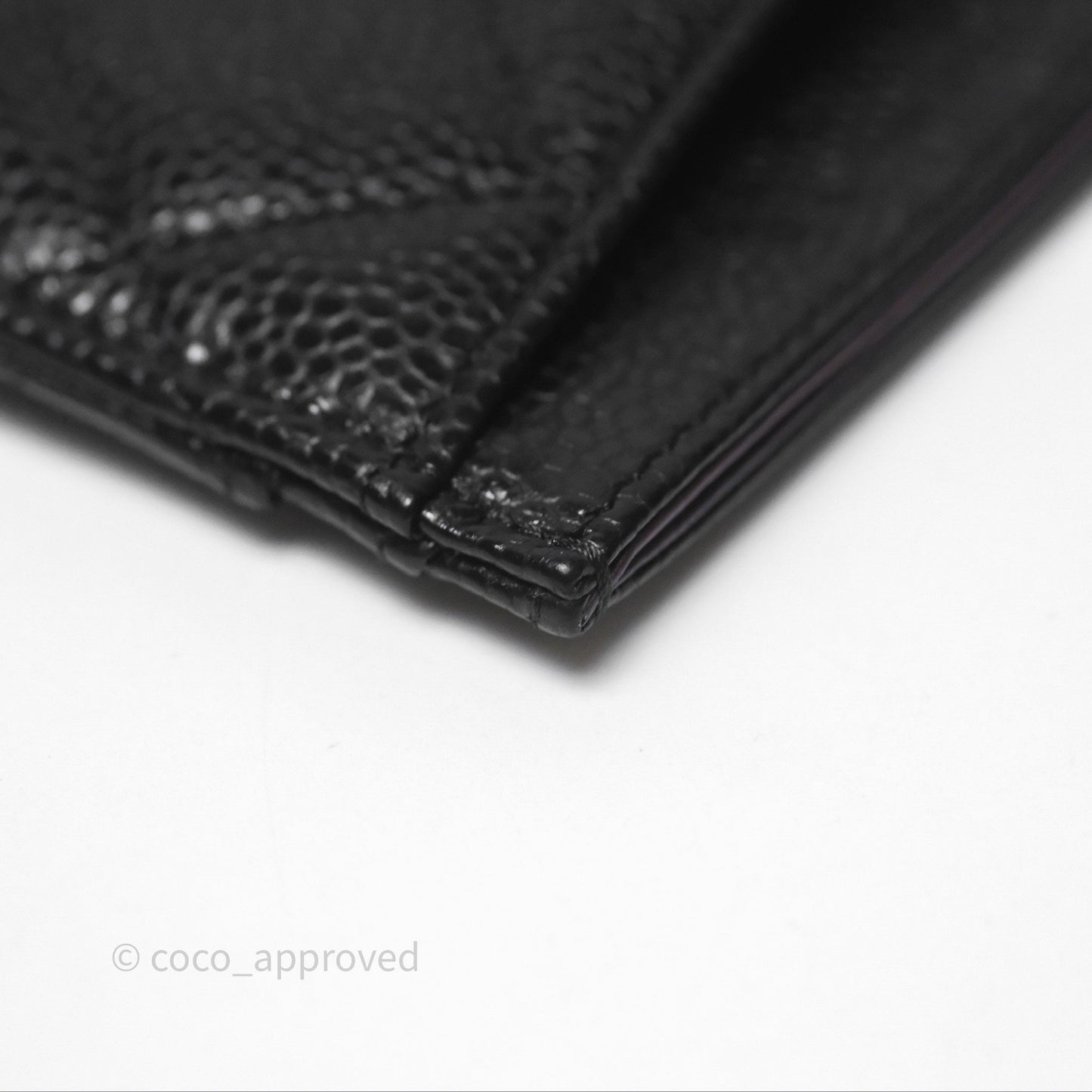 Chanel Classic Flat Card Holder Black Caviar Gold Hardware