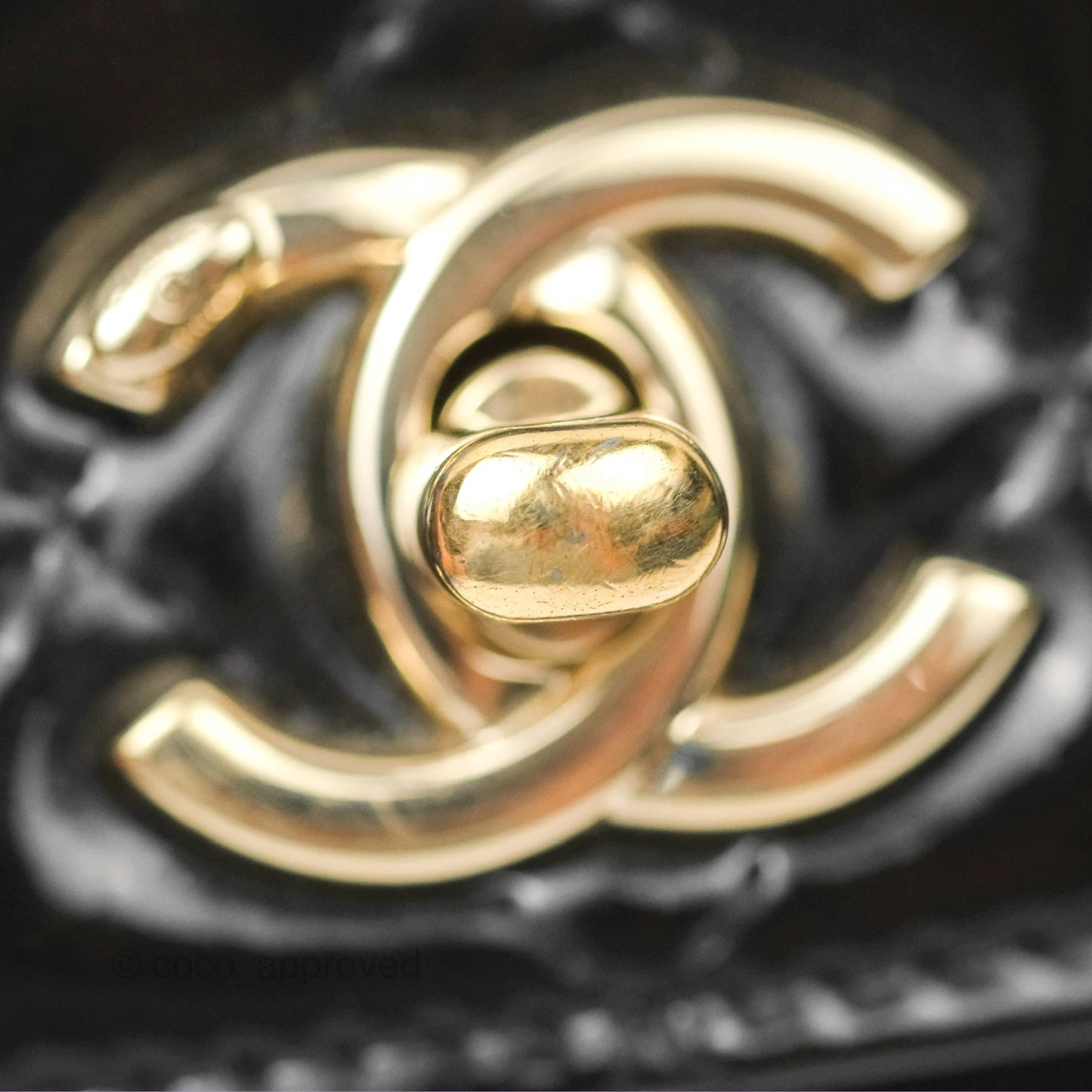 Chanel Wallet On Chain WOC Black Patent Lambskin Gold Hardware