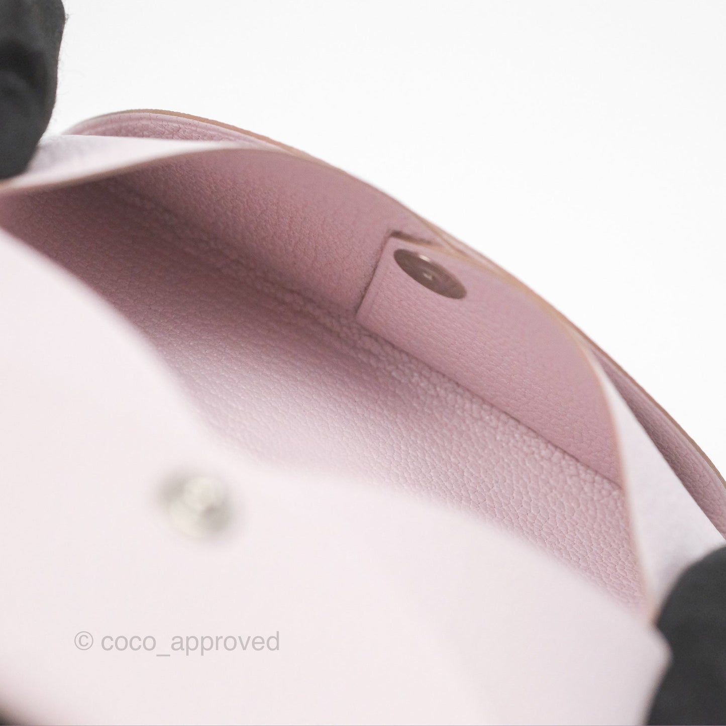 Hermès Calvi Card Holder Mauve Pale Chevre Mysore