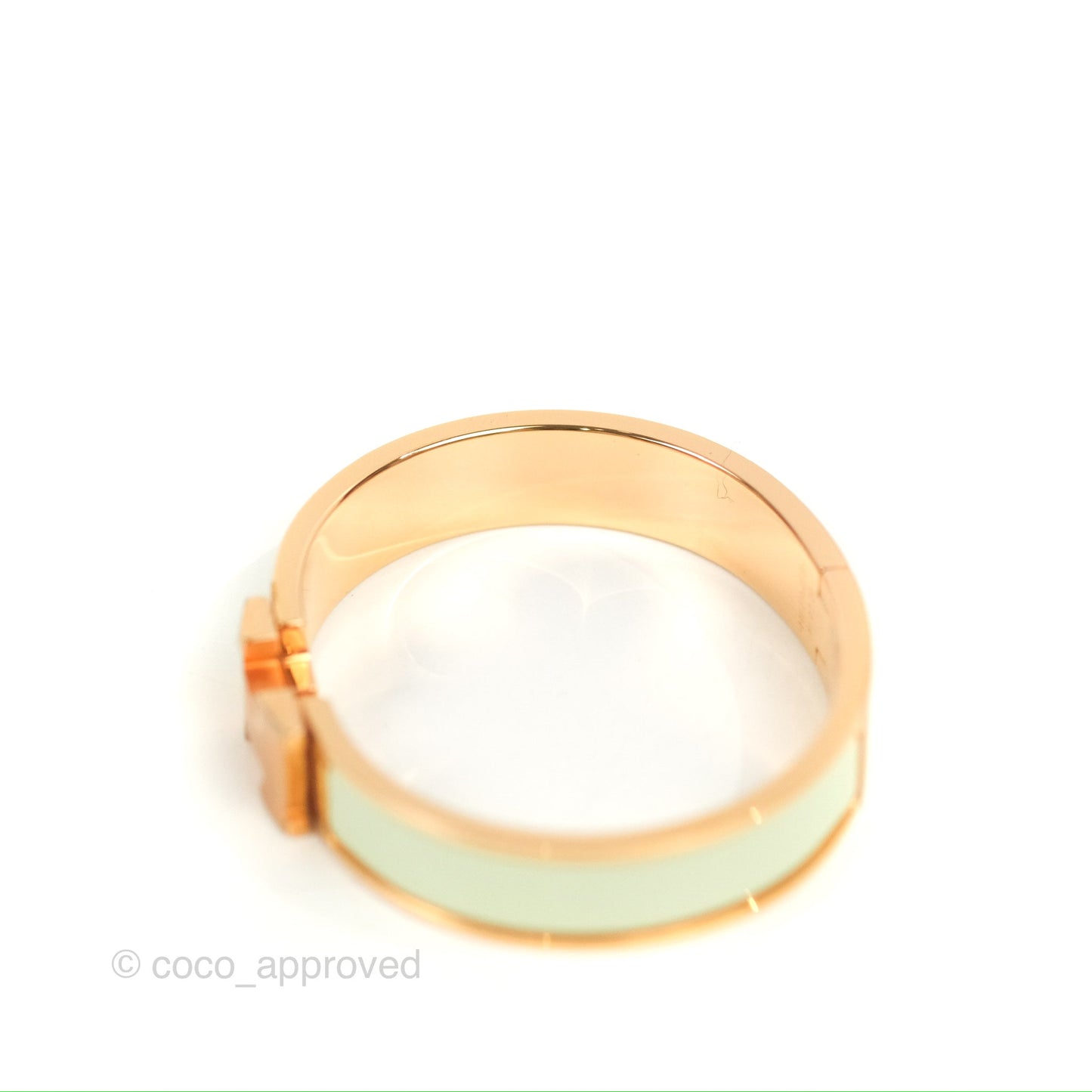 Hermès Clic H Bracelet Vert Fizz Rose Gold Hardware PM
