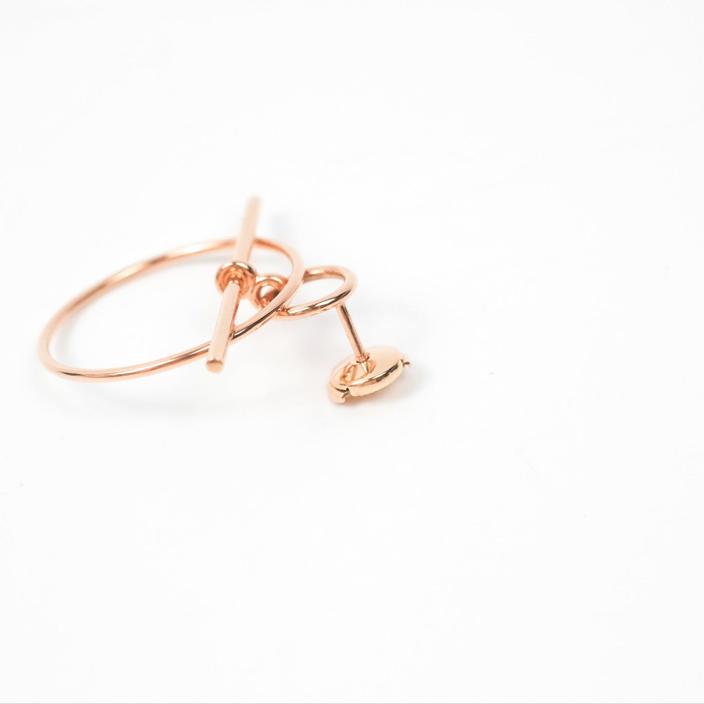 Hermès Loop Earrings Small Model Rose Gold