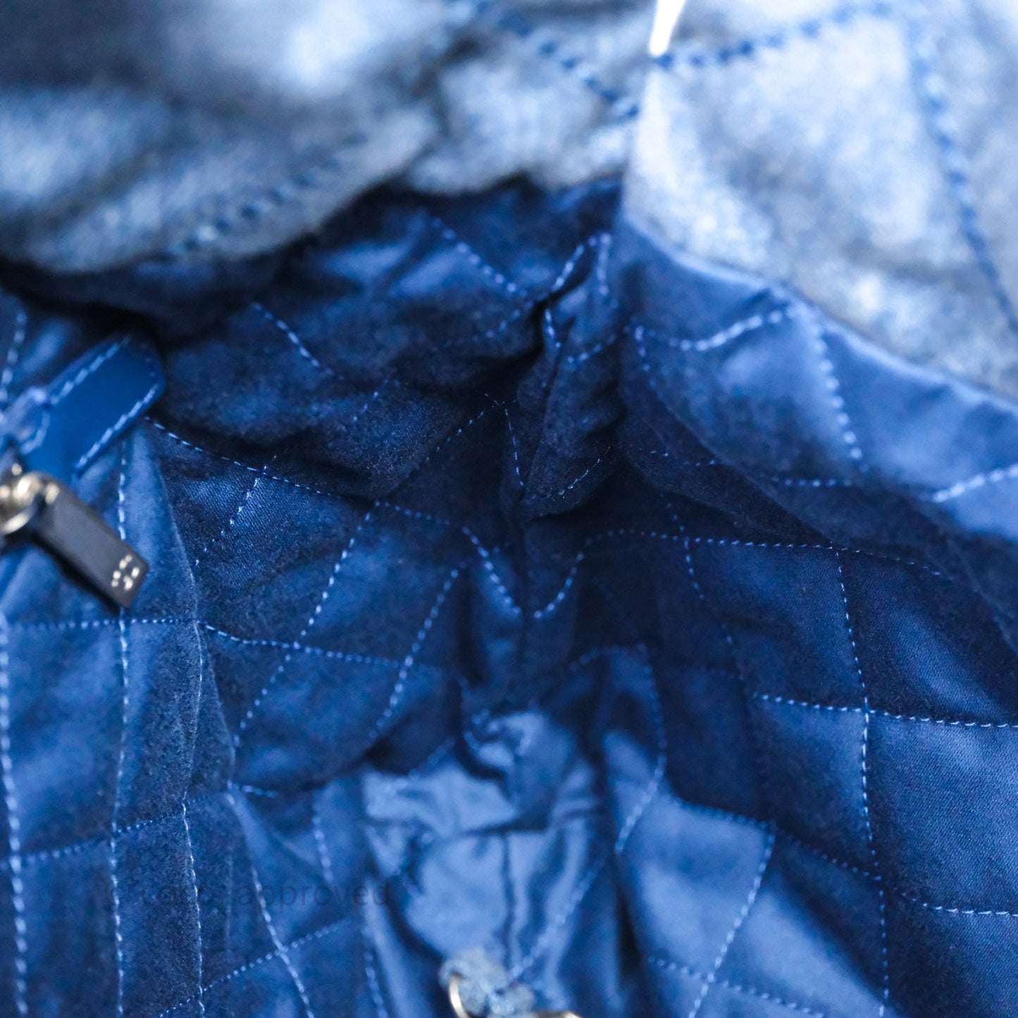 Chanel 22 Small Pearl Studded Denim Silver Hardware