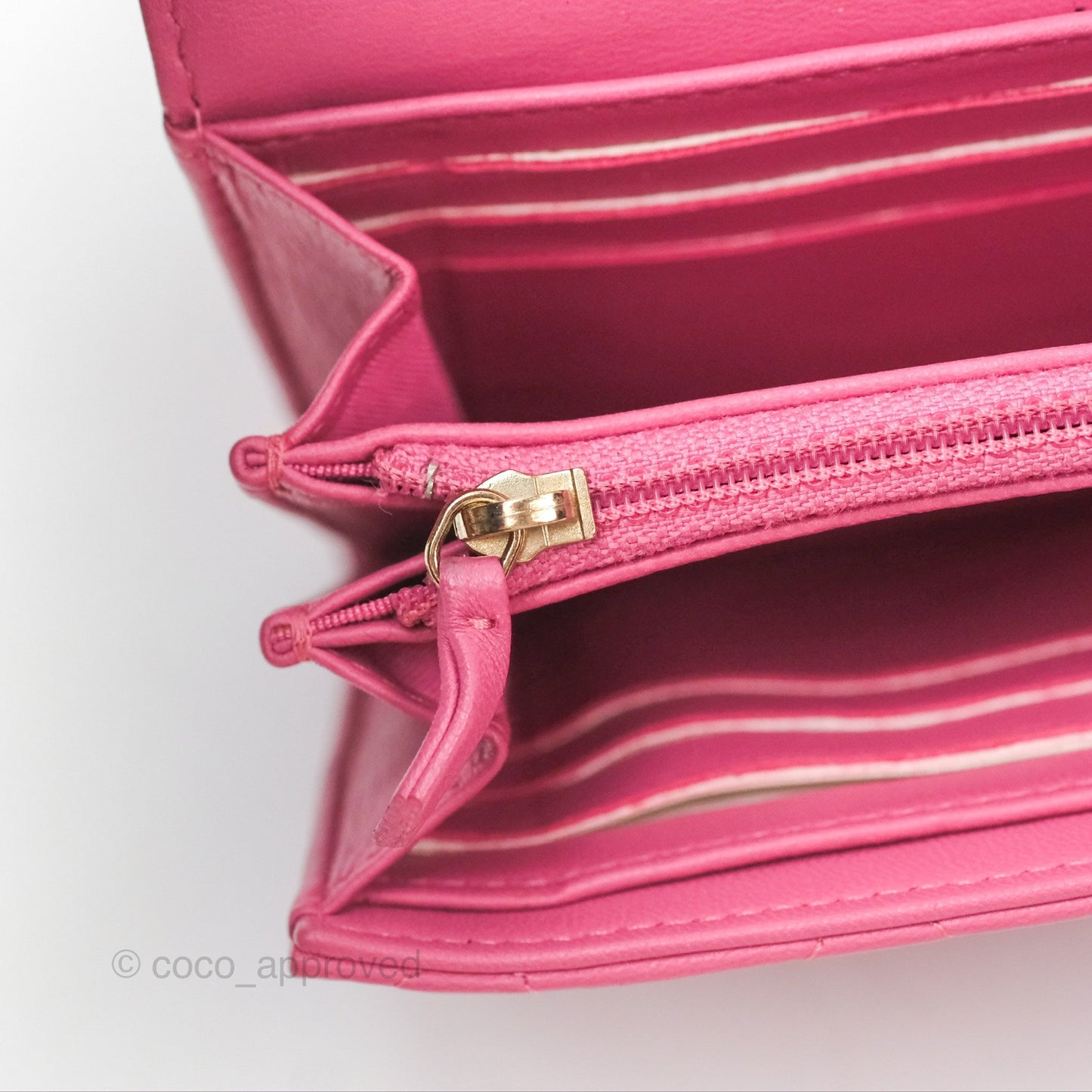 Chanel Classic Quilted Long Wallet Pink Lambskin Gold Hardware