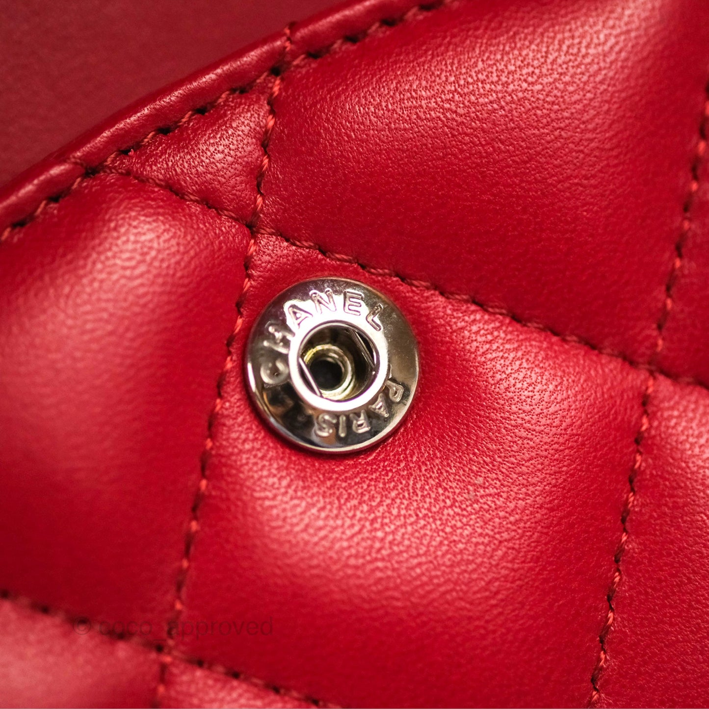 Chanel Jumbo Double Flap Red Lambskin Silver Hardware⁣⁣