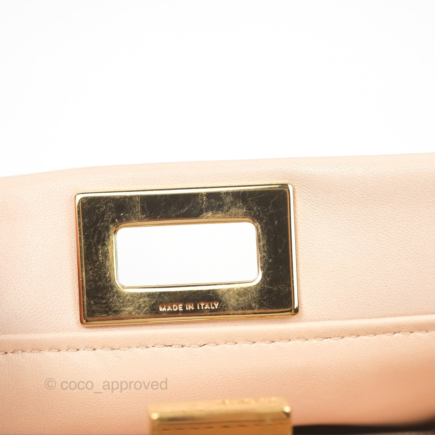 Fendi Mini Peekaboo Bag Light Pink Lambskin Gold Hardware